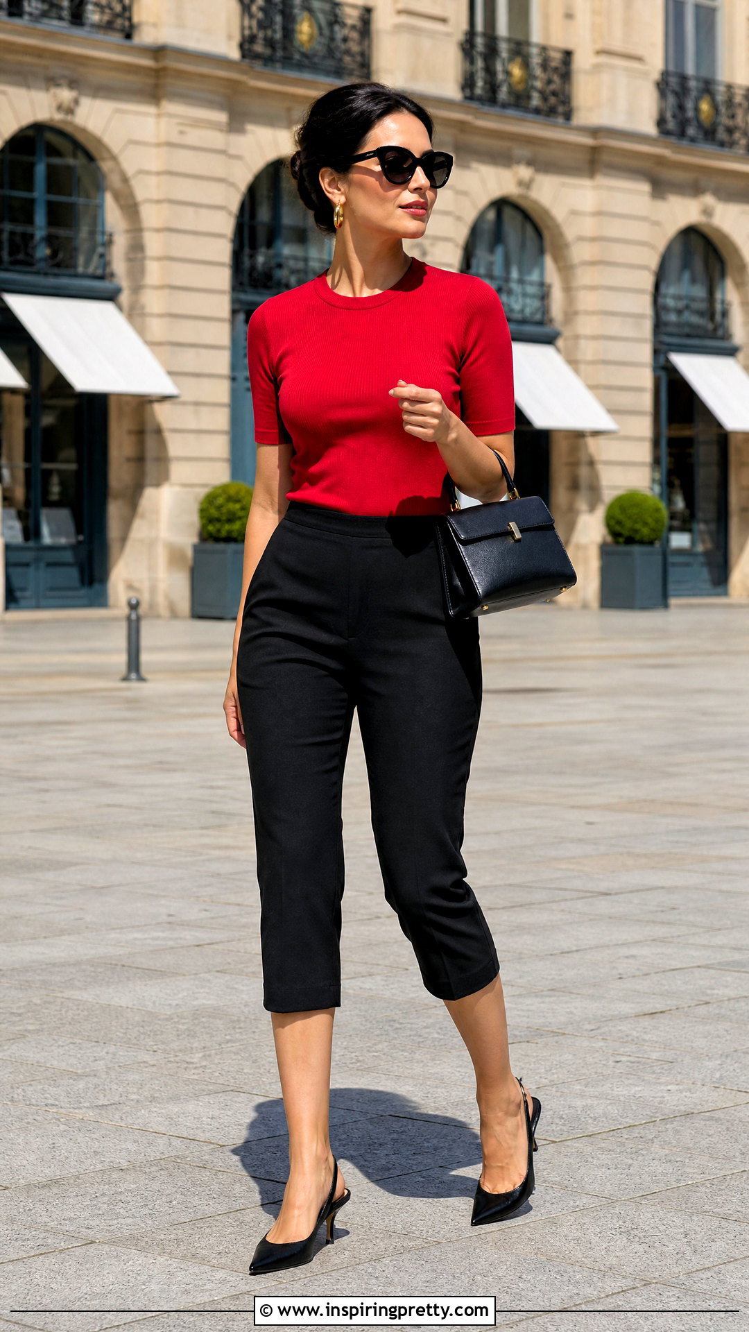 Jadore Dior Red Top With Black Capri Pants - 20 jadore dior red top outfit ideas