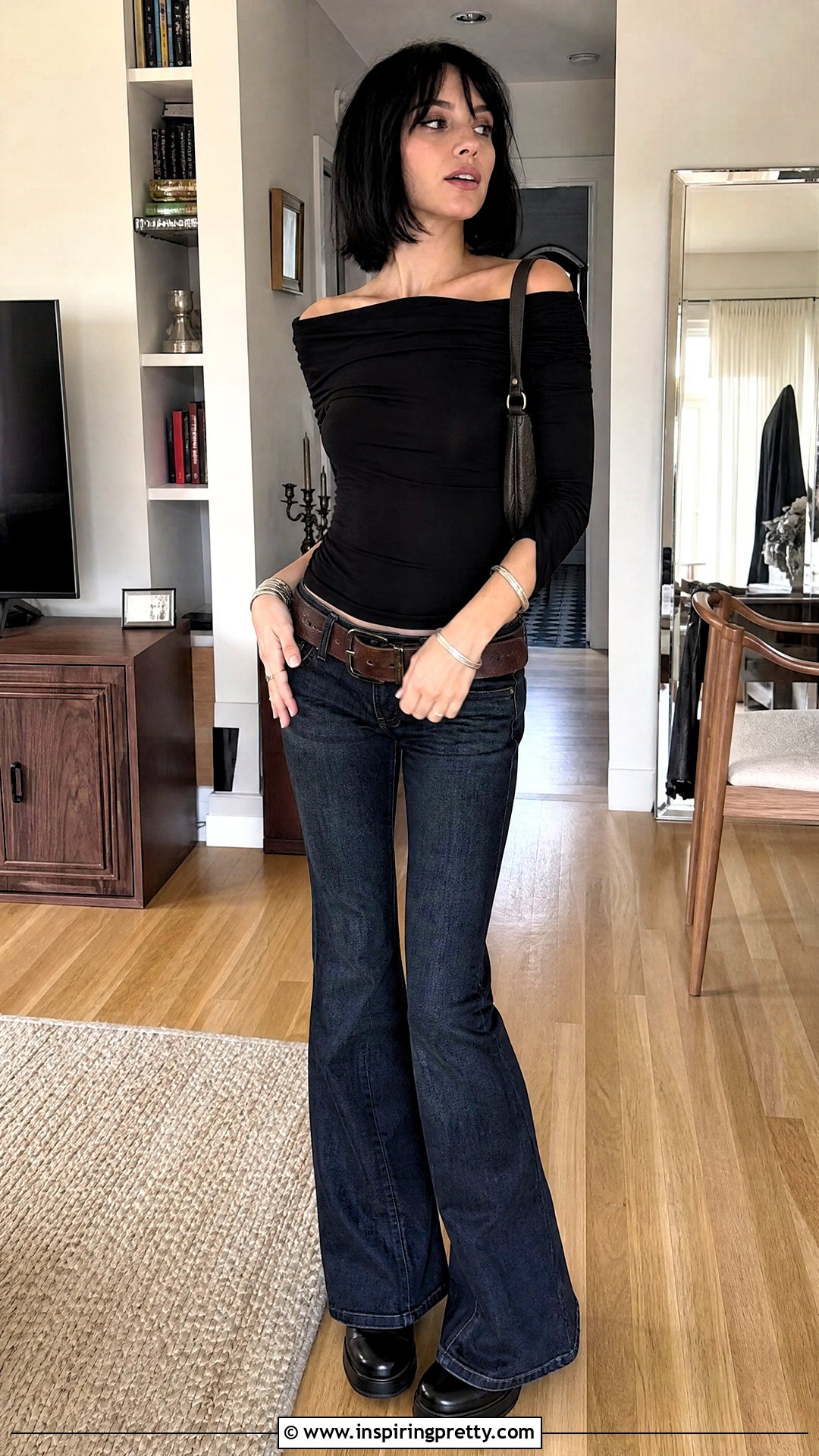 Jane Margolis Black Off Shoulder Top Outfit - 25 Jane Margolis Tops
