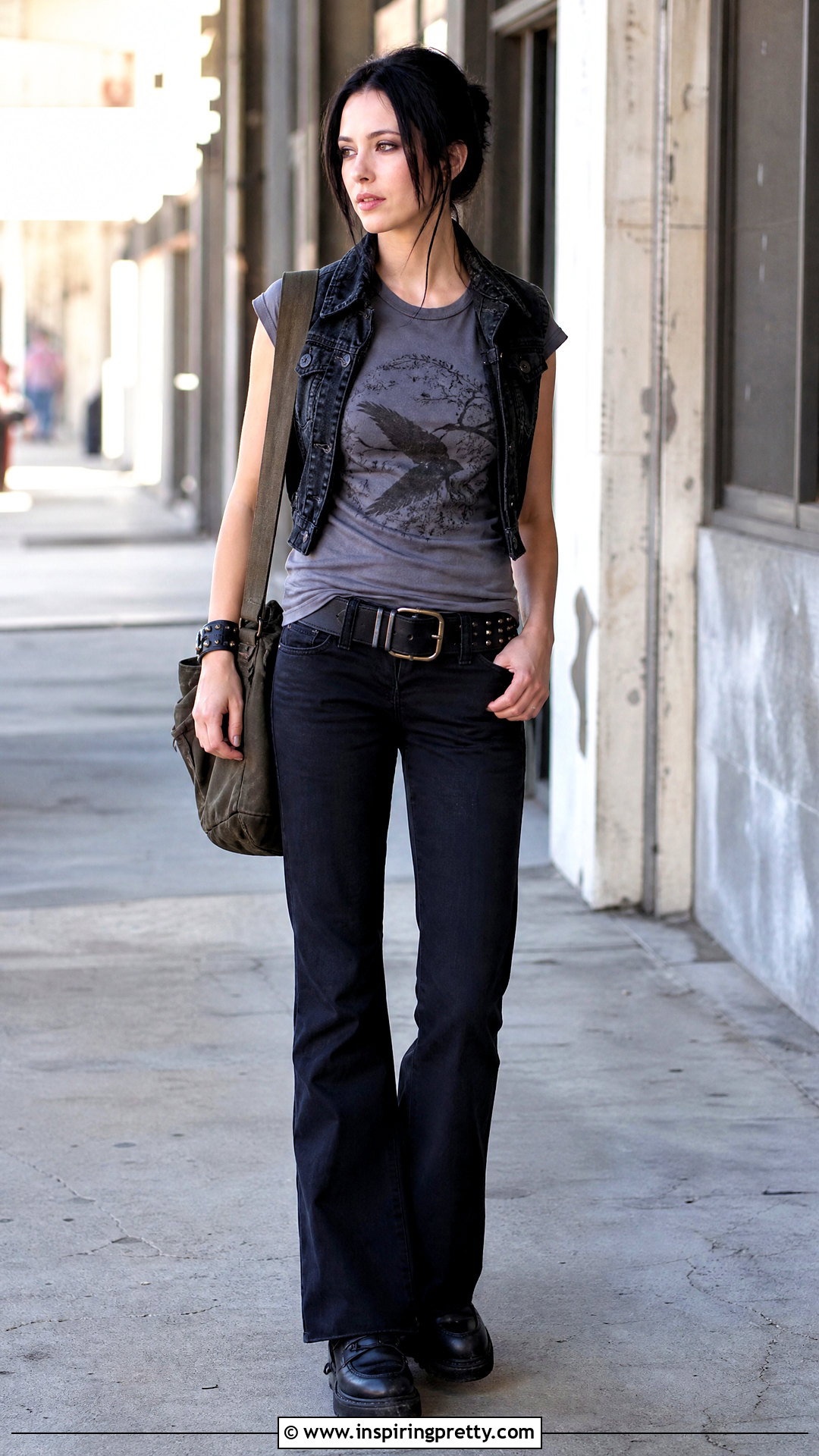 Jane Margolis Gray Graphic Tee Outfit - 25 Jane Margolis Tops