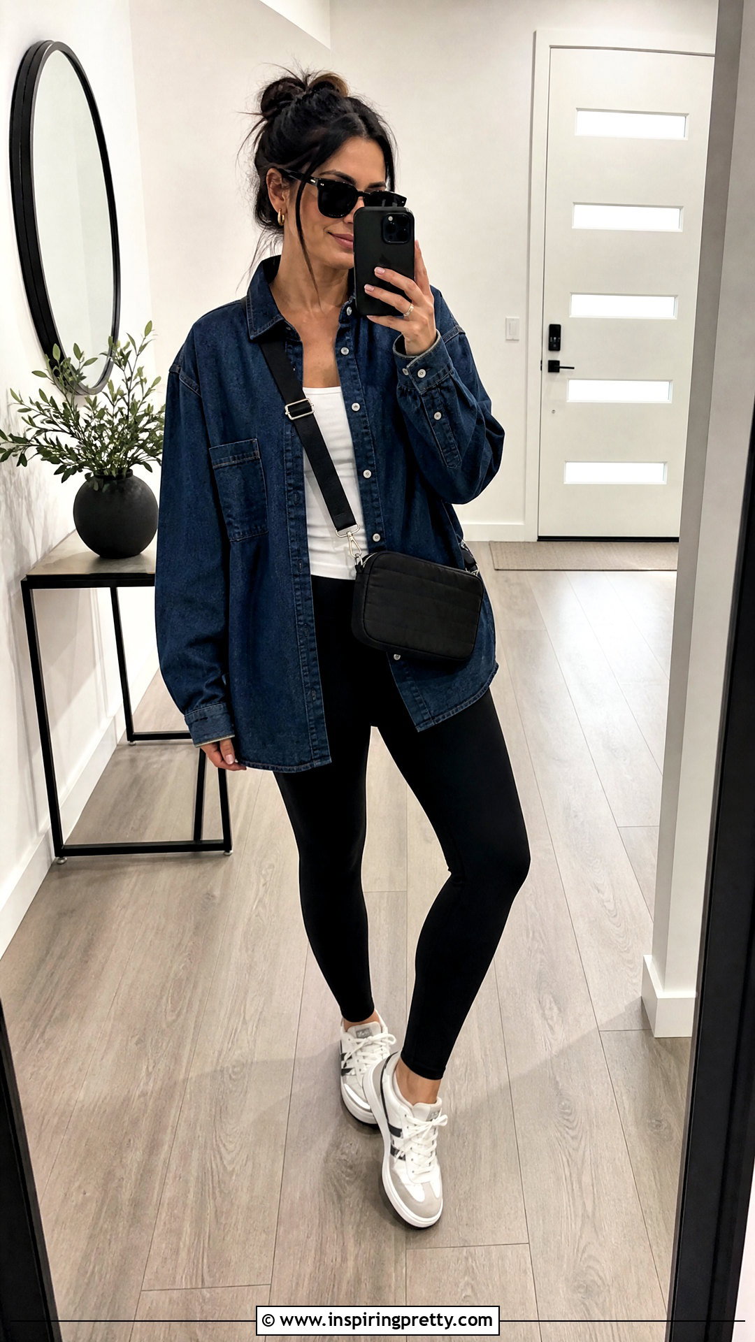 Jean Top With Leggings - 50 jean top outfits