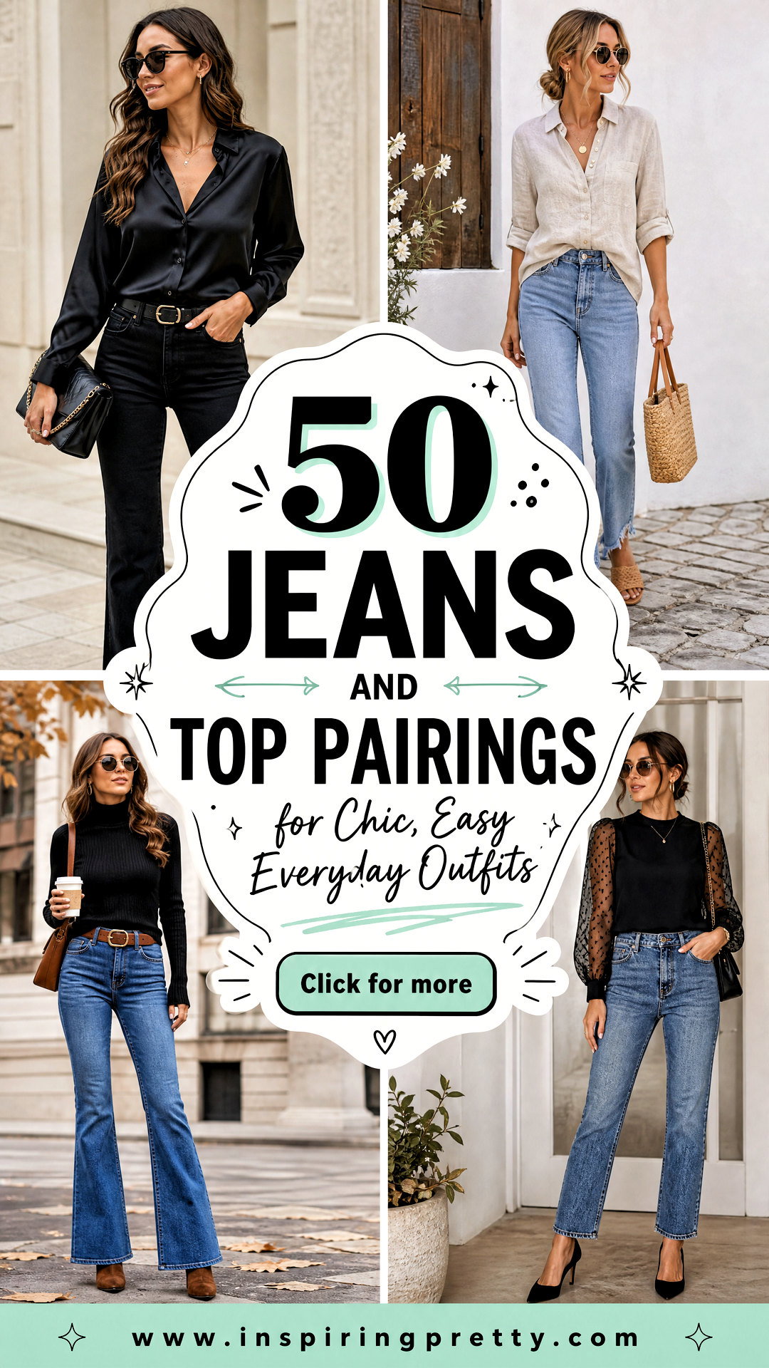 50 Jeans and Top Pairings for Chic Easy Everyday Outfits - 50 Jeans and Top Pairings for Chic, Easy Everyday Outfits