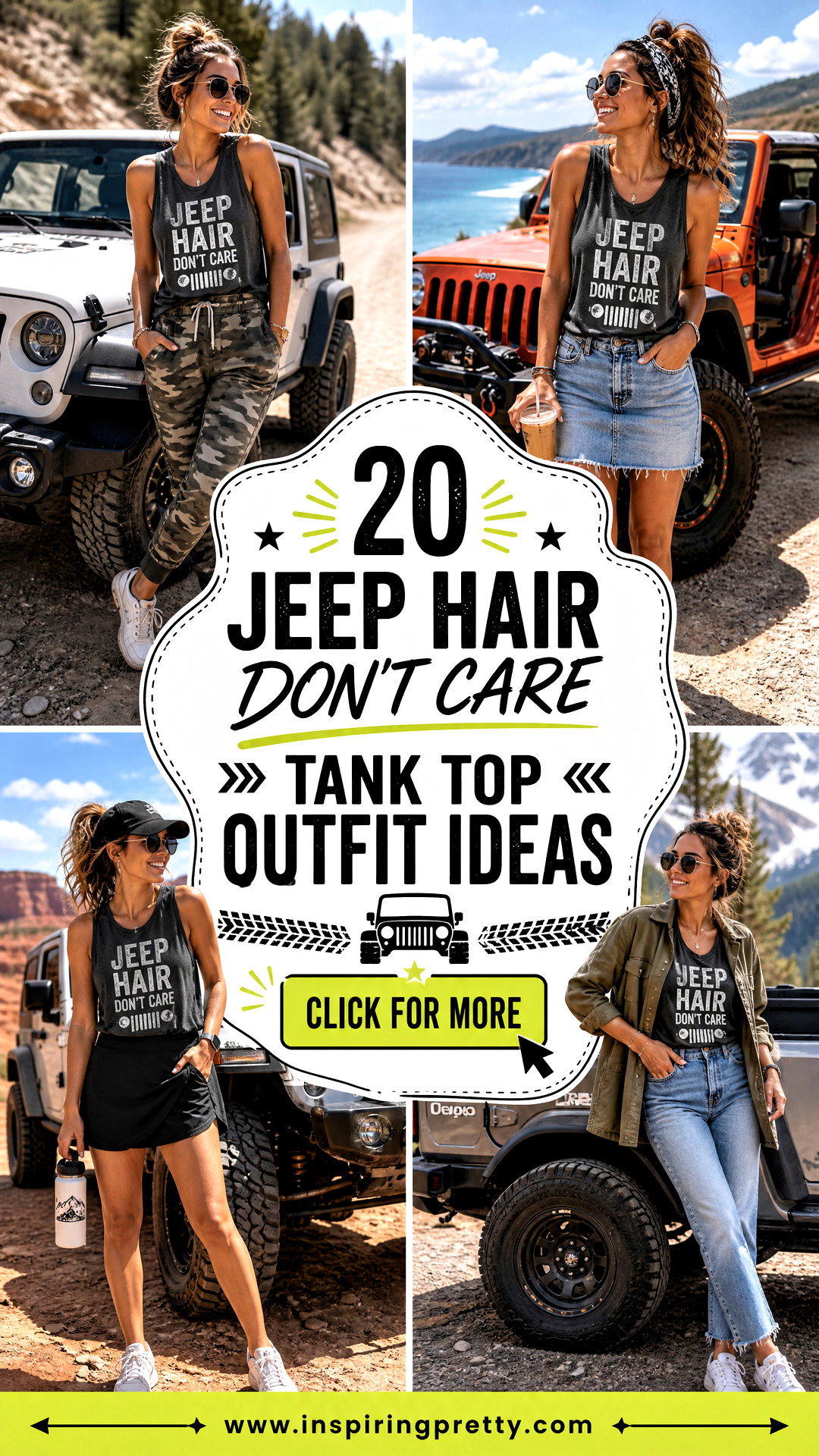 20 Jeep Hair Dont Care Tank Top Outfit Ideas for Road Trips - 20 Jeep Hair Don’t Care Tank Top Outfit Ideas for Road Trips