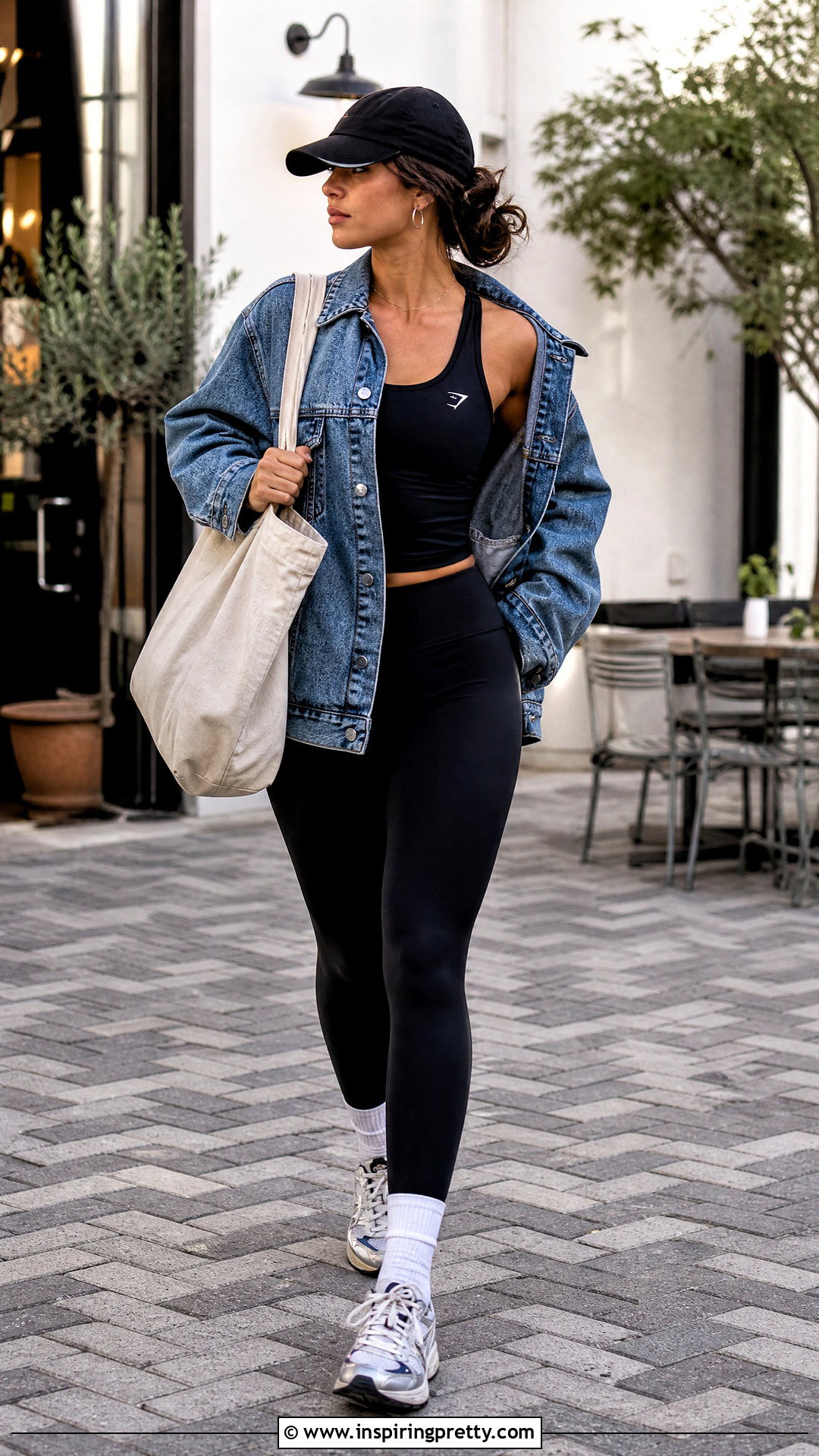 Jeff Seid Tank Top With Denim Jacket And Leggings - 20 jeff seid tank top outfit ideas