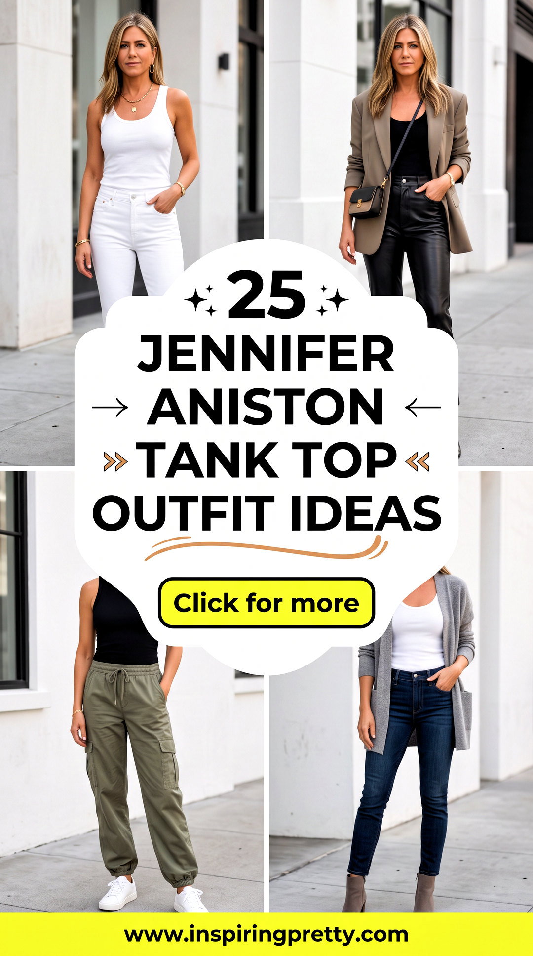 25 Jennifer Aniston Tank Top Outfit Ideas for Casual Style - 25 Jennifer Aniston Tank Top Outfit Ideas for Casual Style