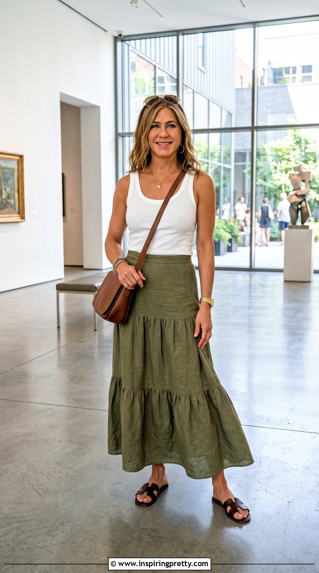 Jennifer Aniston White Tank Top And Maxi Skirt - 25 jennifer aniston tank top outfit ideas