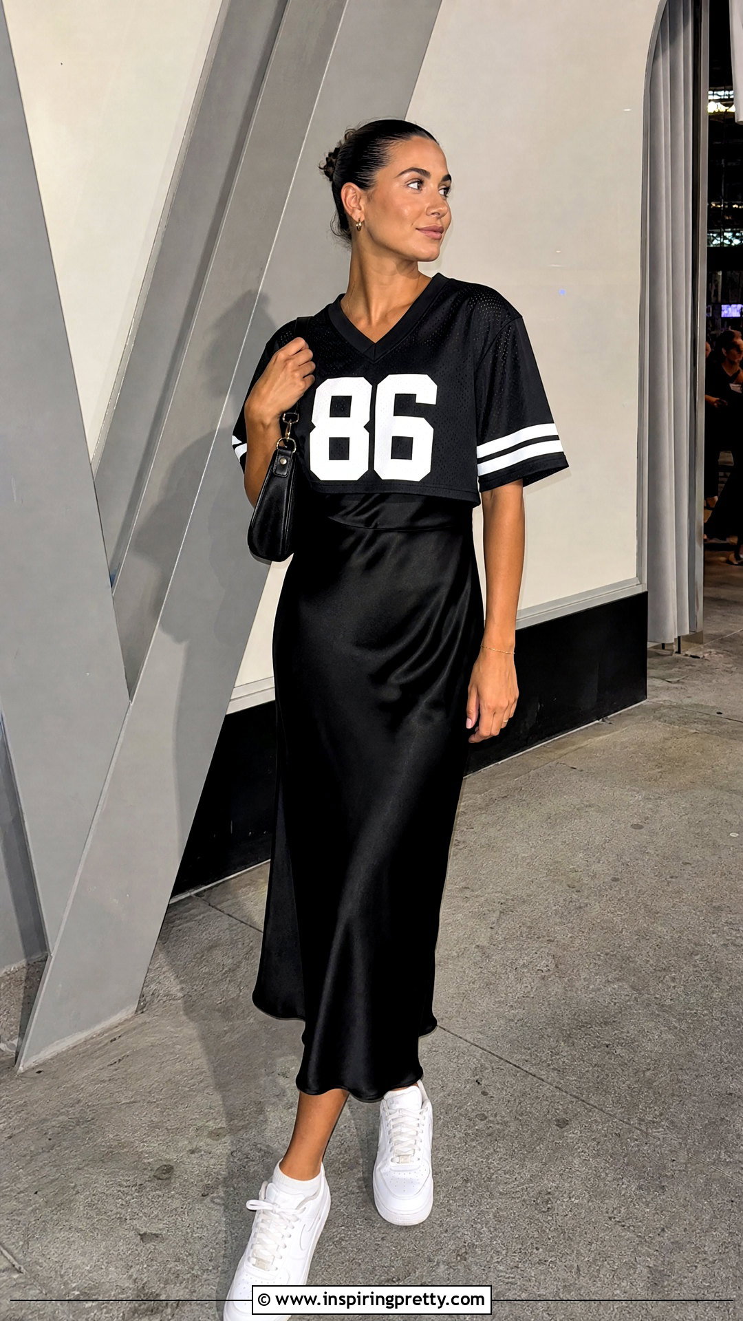 Jersey Crop Top Over A Slip Dress - 50 jersey crop top outfit ideas