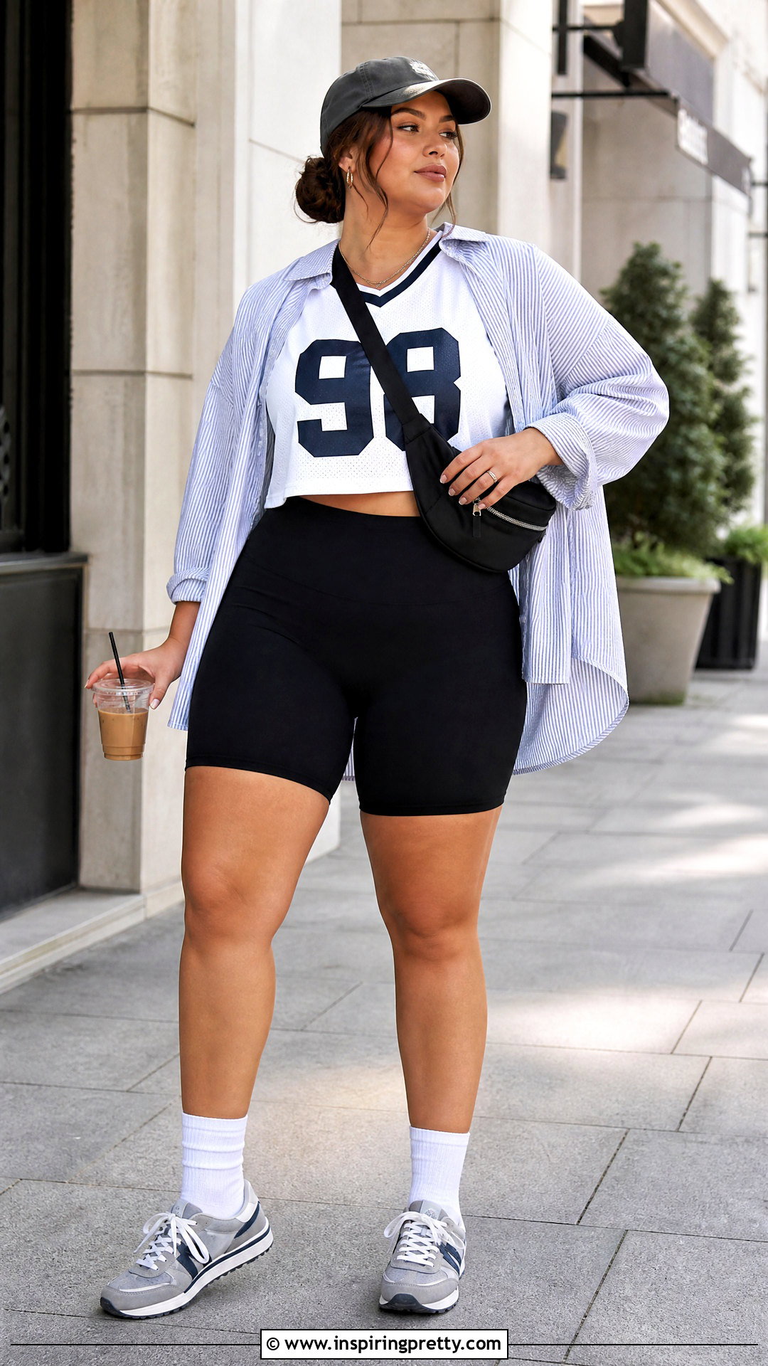 Jersey Crop Top With Biker Shorts - 50 jersey crop top outfit ideas