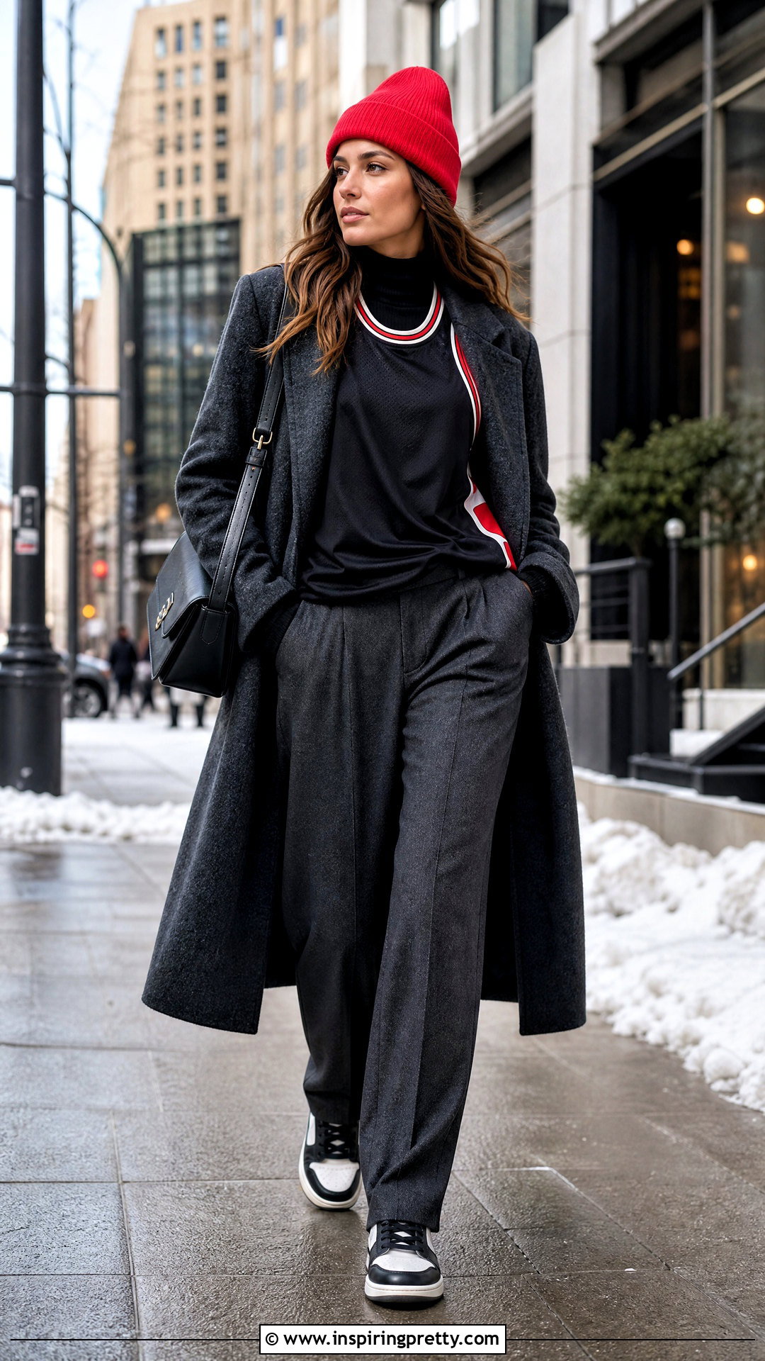 Jersey Top With Turtleneck And Wool Trousers - 50 jersey top outfit ideas