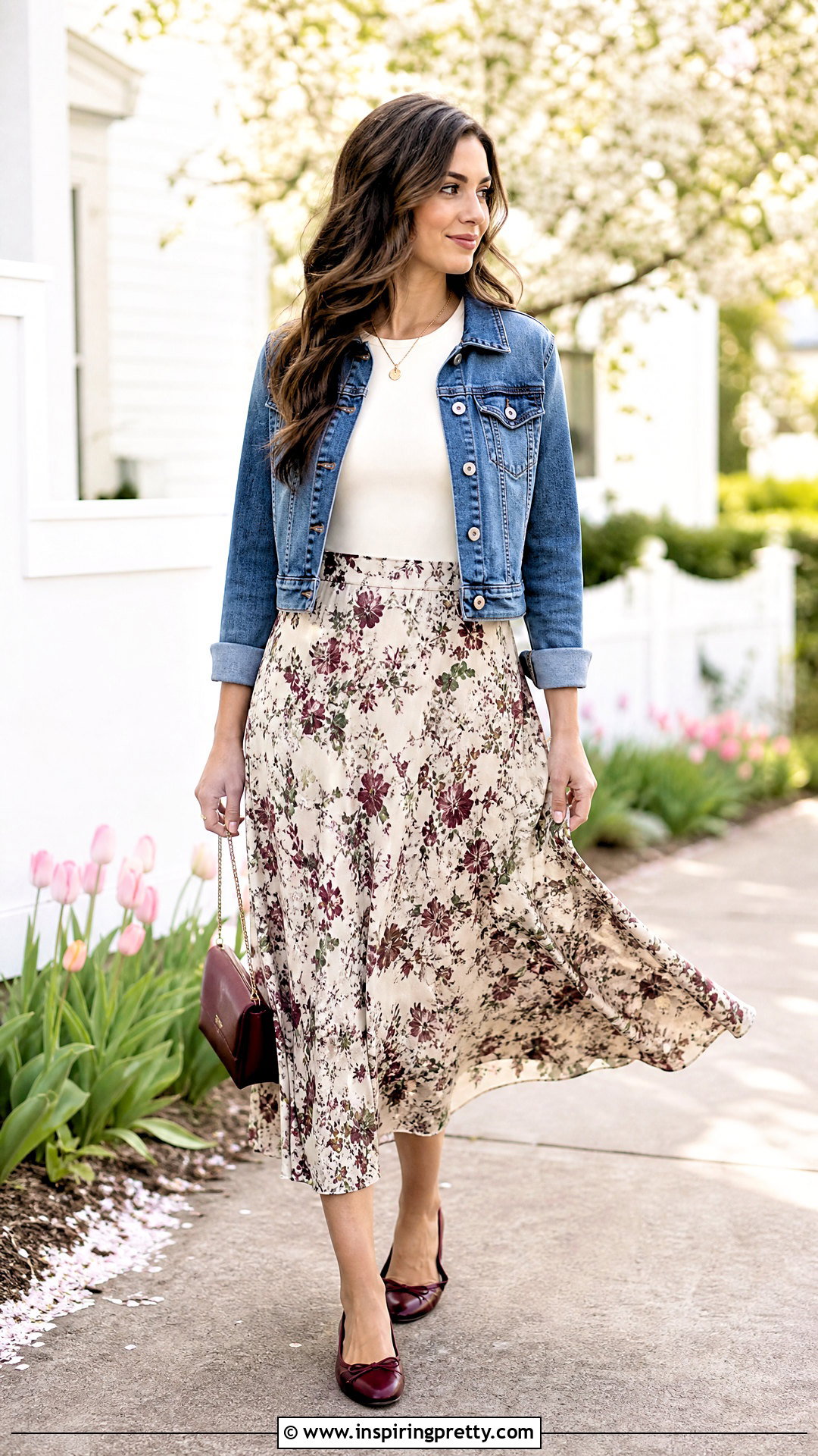 Jillian Basic Top With Floral Midi Skirt - 20 Jillian Basic Top outfit ideas