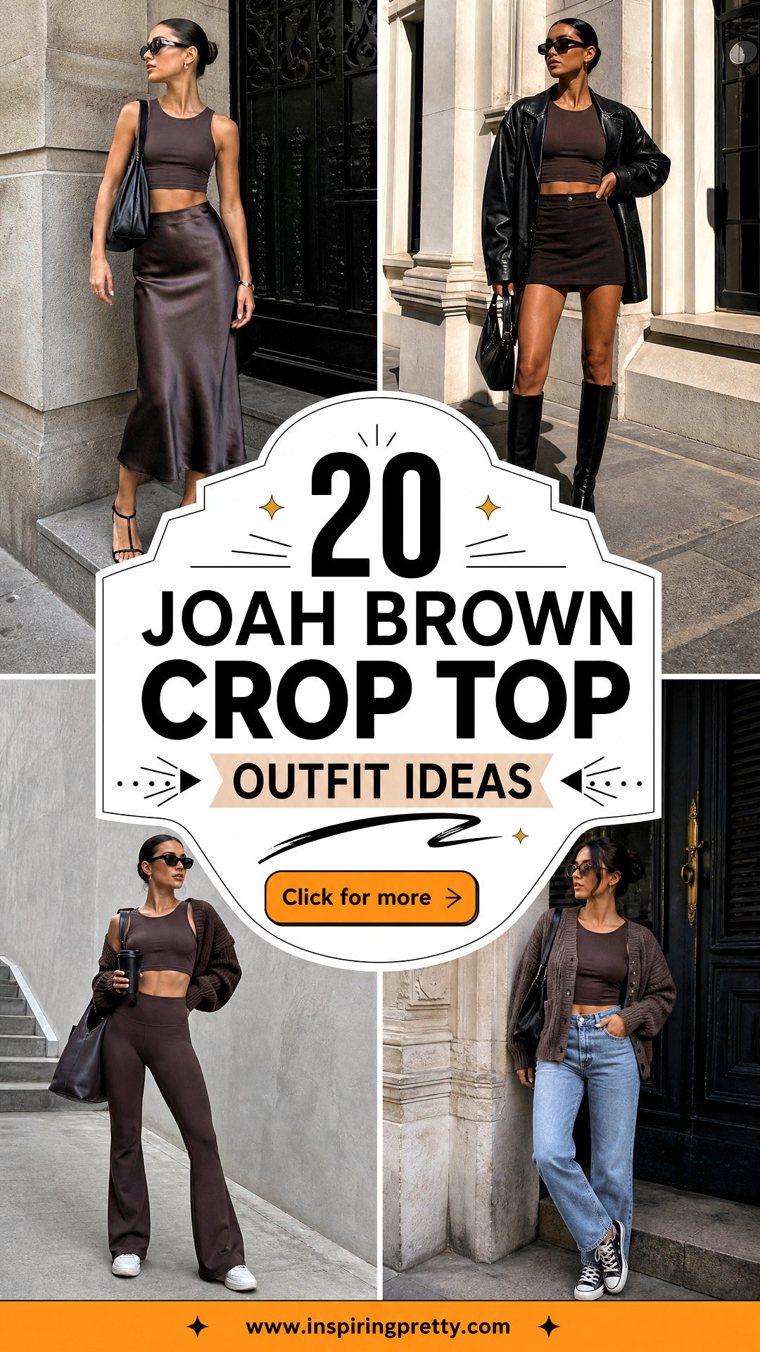 20 Joah Brown Crop Top Outfit Ideas for Sleek Street Style - 20 Joah Brown Crop Top Outfit Ideas for Sleek Street Style