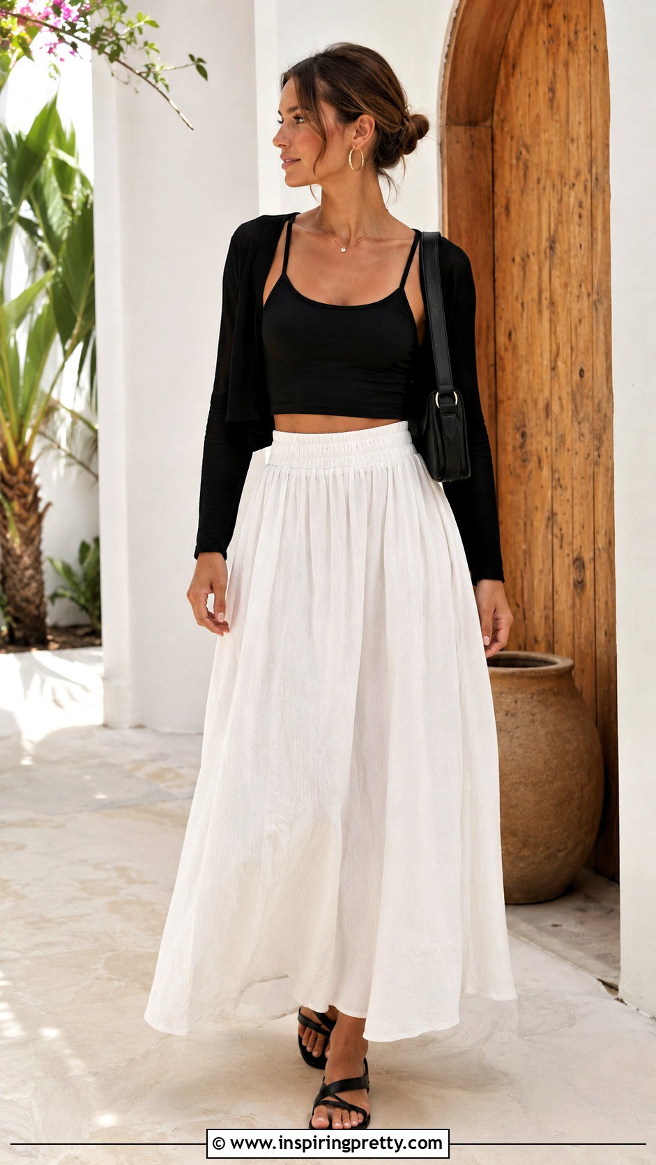 Joah Brown Crop Top With White Maxi Skirt - 20 Joah Brown Crop Top outfit ideas