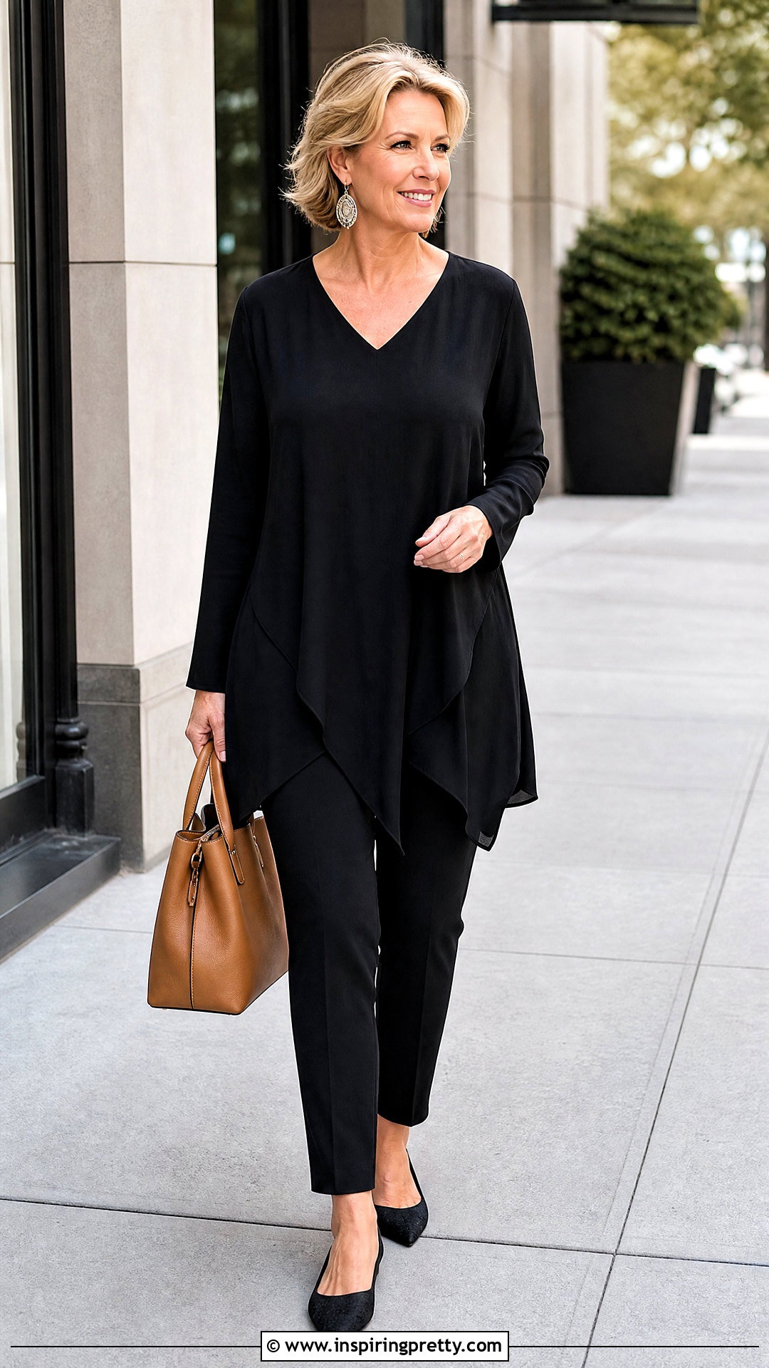 Joan Vass Black Tunic With Slim Pants - 20 joan vass tops outfit ideas