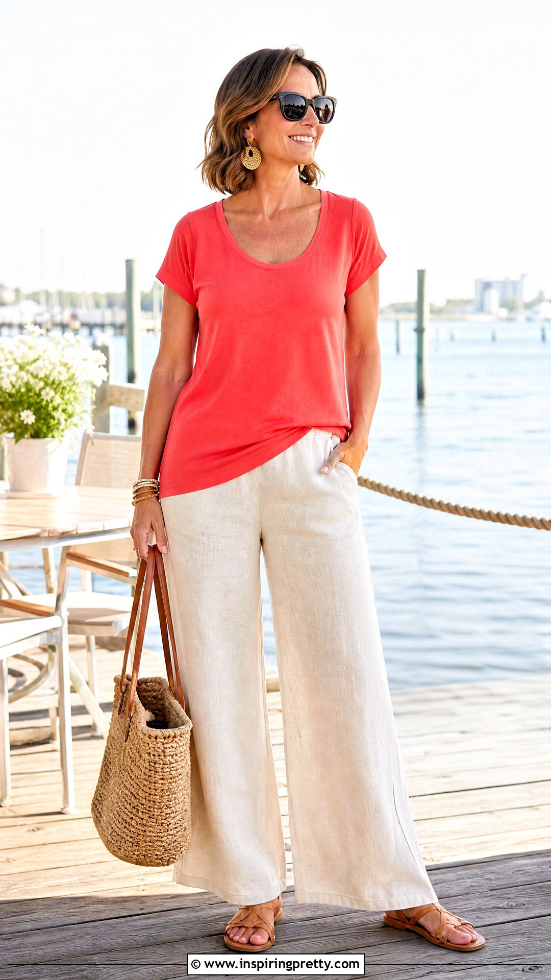 Joan Vass Scoop Neck Top With Linen Pants - 20 joan vass tops outfit ideas