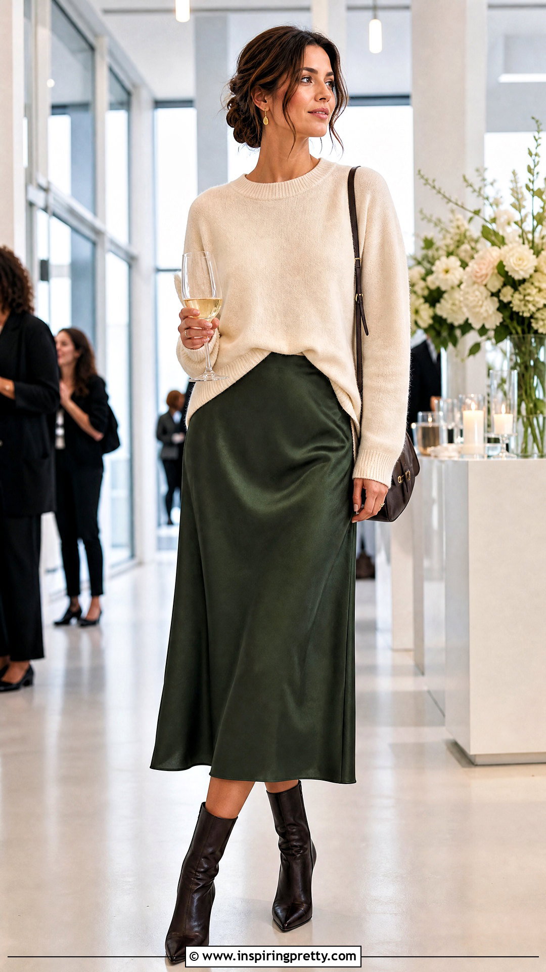 Joan Vass Sweater With Satin Midi Skirt - 20 joan vass tops outfit ideas