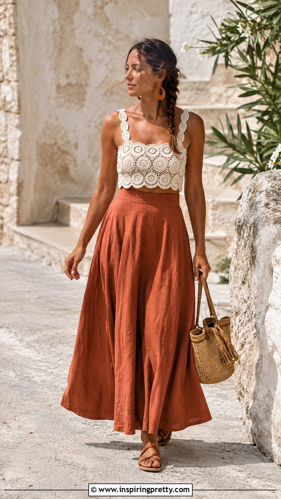 Johanna Ortiz Crochet Top With Linen Maxi Skirt - 25 johanna ortiz tops outfit ideas