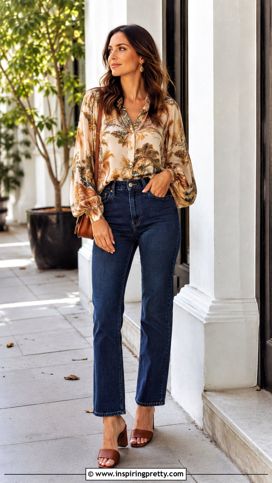 Johanna Ortiz Silk Blouse With Straight Leg Jeans - 25 johanna ortiz tops outfit ideas