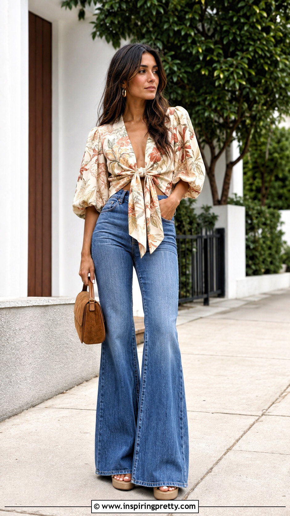 Johanna Ortiz Tie Front Top With Flared Jeans - 25 johanna ortiz tops outfit ideas