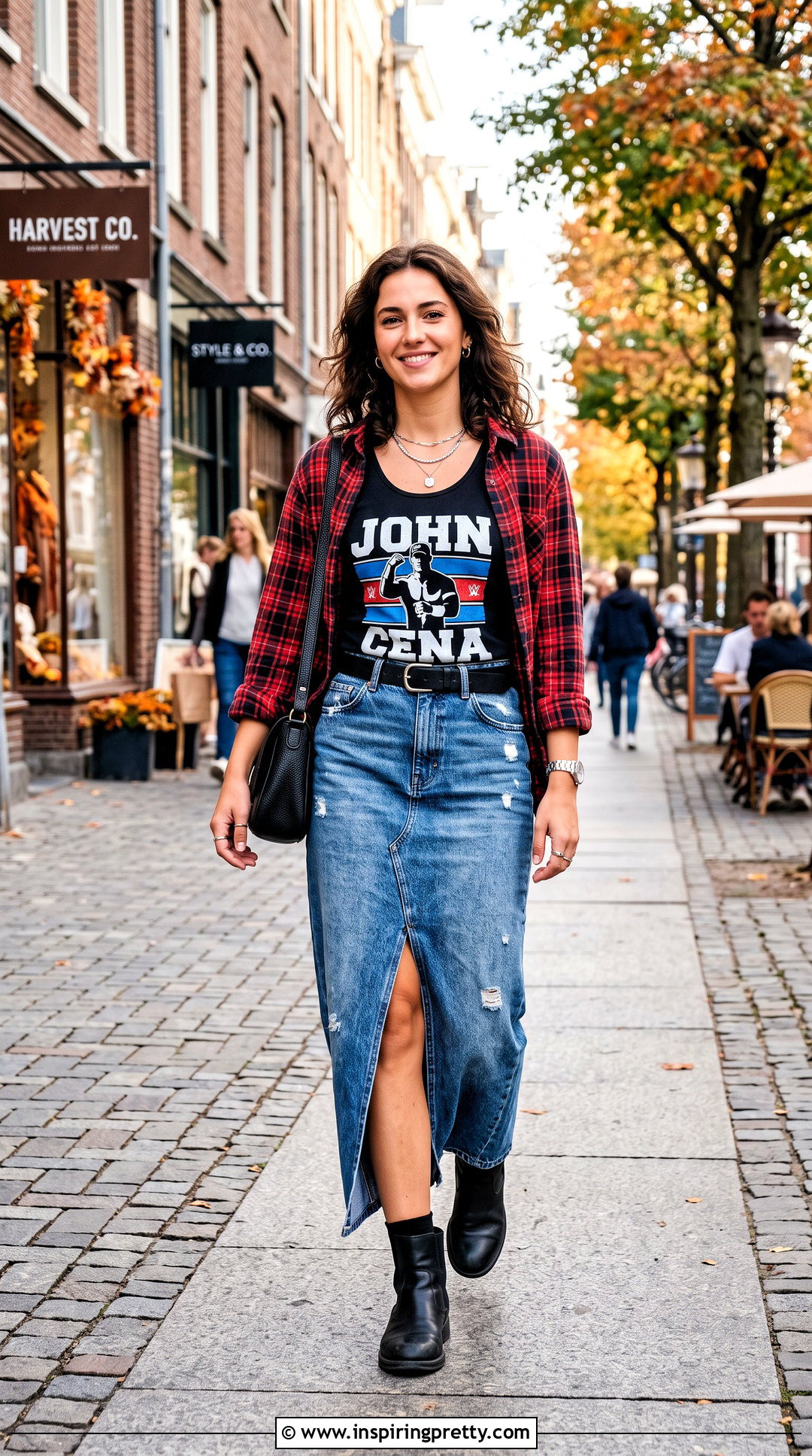 John Cena Tank Top With Denim Maxi Skirt - 20 John Cena Tank Top outfit ideas