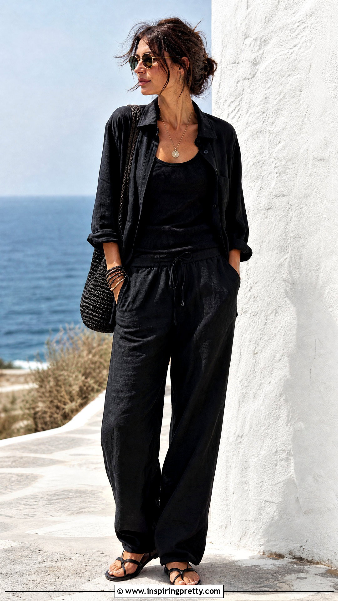 Johnny Depp Tank Top With Linen Pants And Leather Sandals - 25 Johnny Depp Tank Top outfit ideas