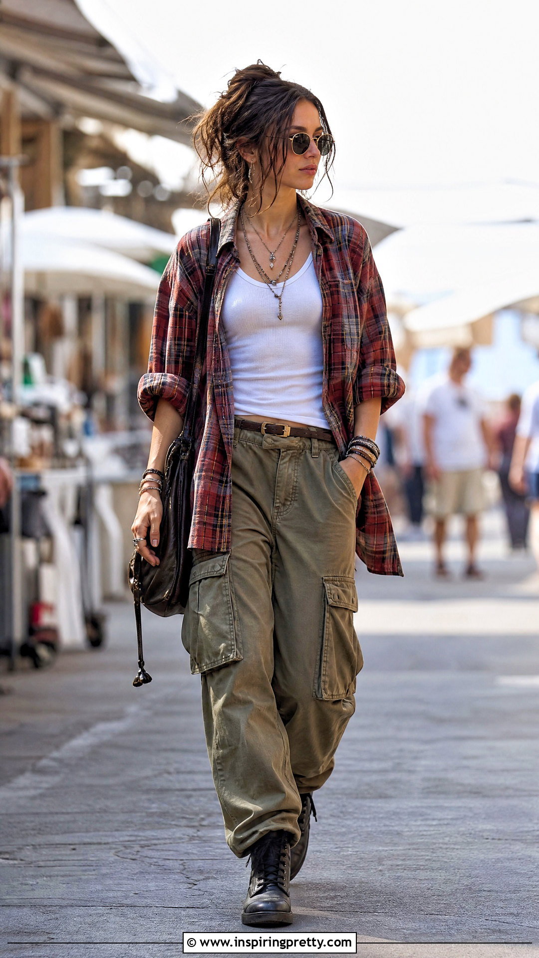 Johnny Depp Tank Top With Plaid Shirt And Cargo Pants - 25 Johnny Depp Tank Top outfit ideas