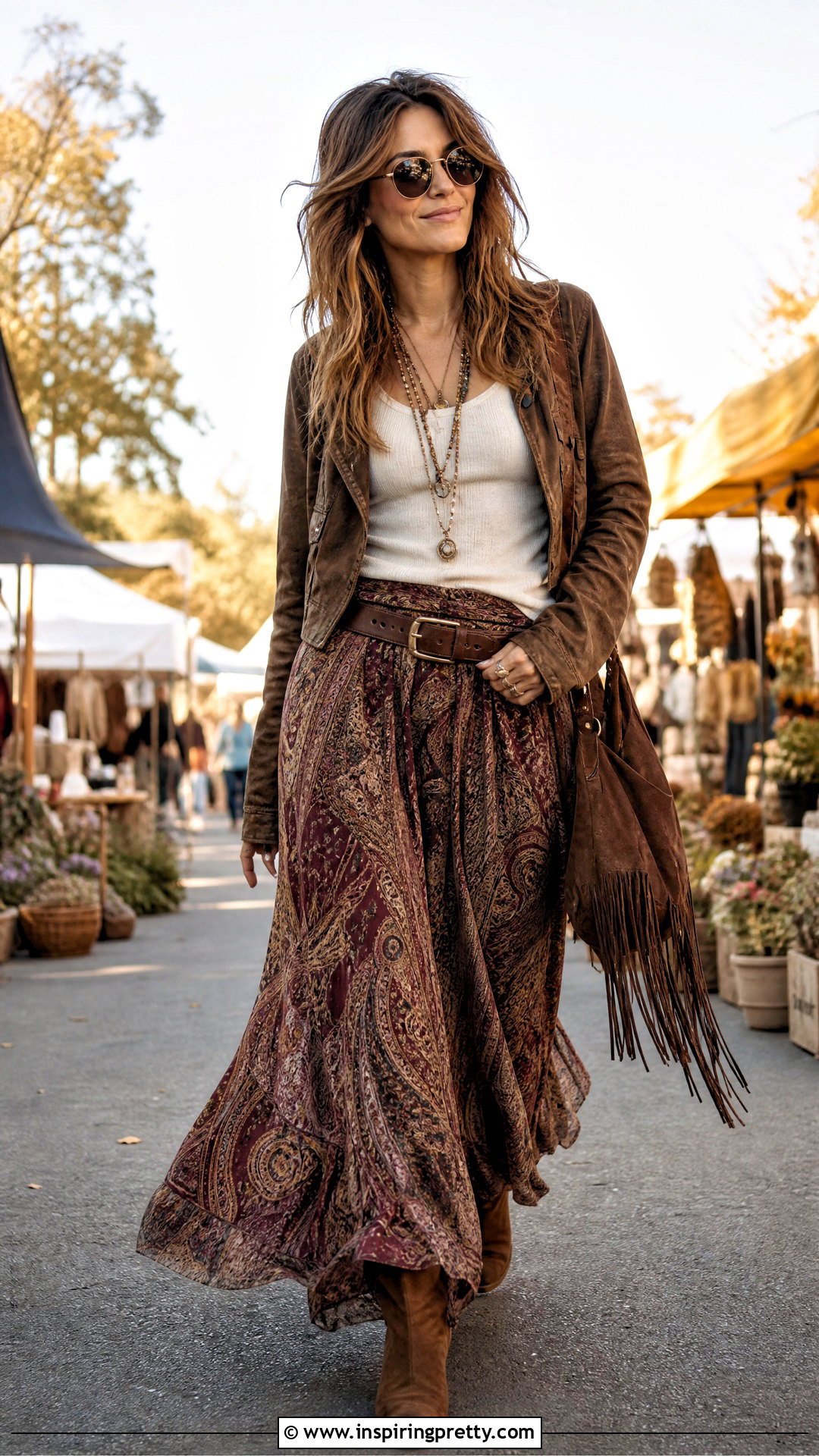 Johnny Depp Tank Top With Printed Maxi Skirt And Boots - 25 Johnny Depp Tank Top outfit ideas