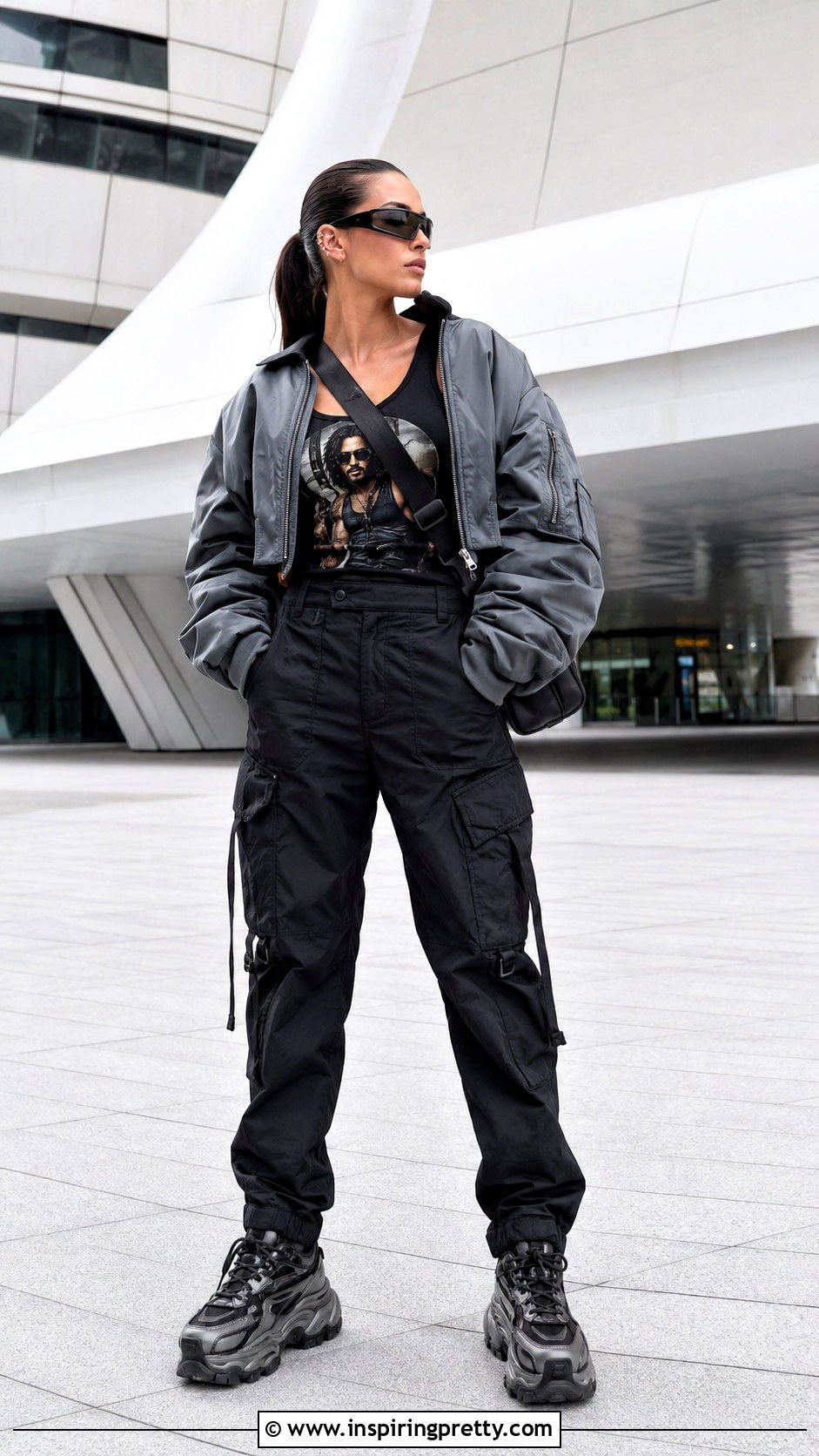Johnny Silverhand Tank Top With Bomber Jacket - 25 Johnny Silverhand Tank Top outfit ideas
