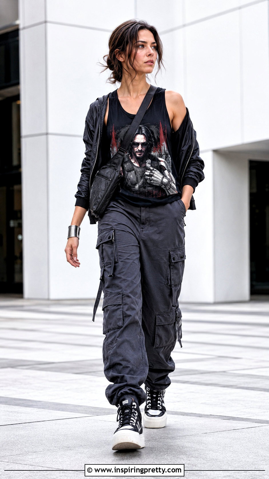 Johnny Silverhand Tank Top With Cargo Pants - 25 Johnny Silverhand Tank Top outfit ideas