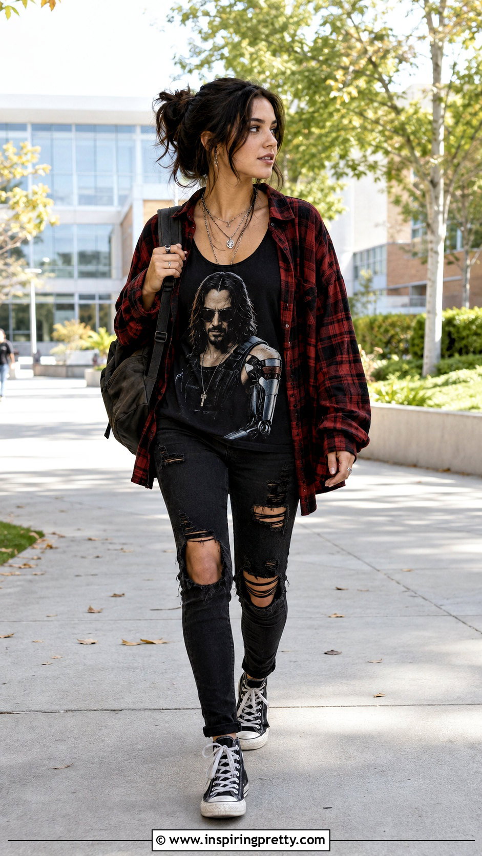 Johnny Silverhand Tank Top With Flannel Shirt - 25 Johnny Silverhand Tank Top outfit ideas