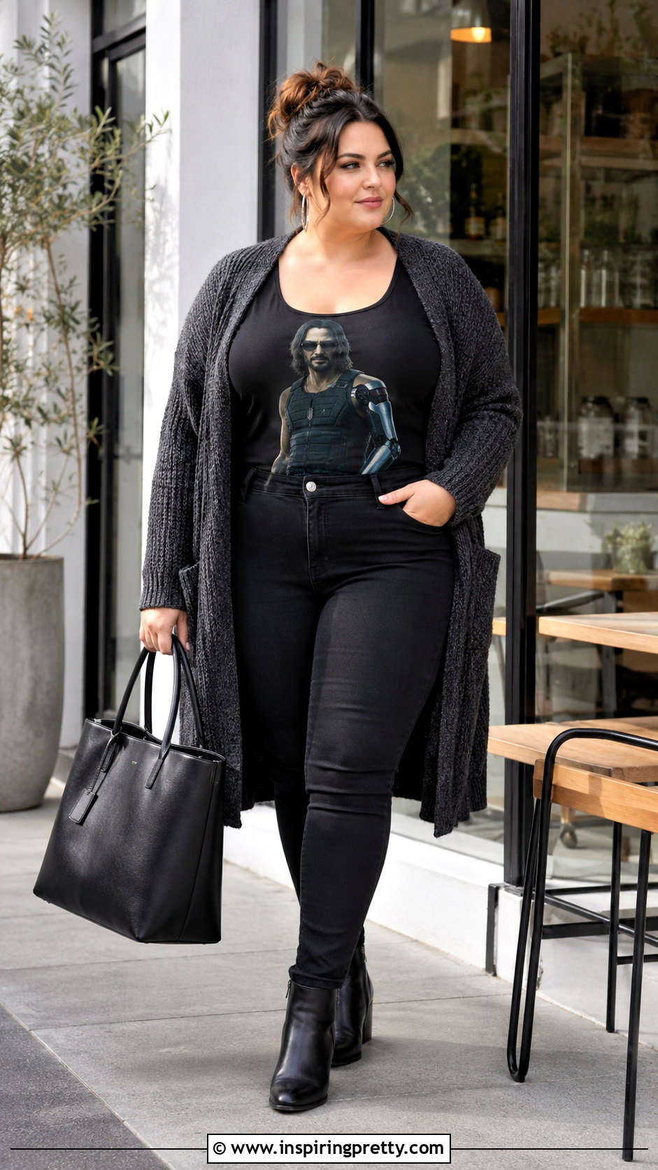 Johnny Silverhand Tank Top With Long Cardigan - 25 Johnny Silverhand Tank Top outfit ideas
