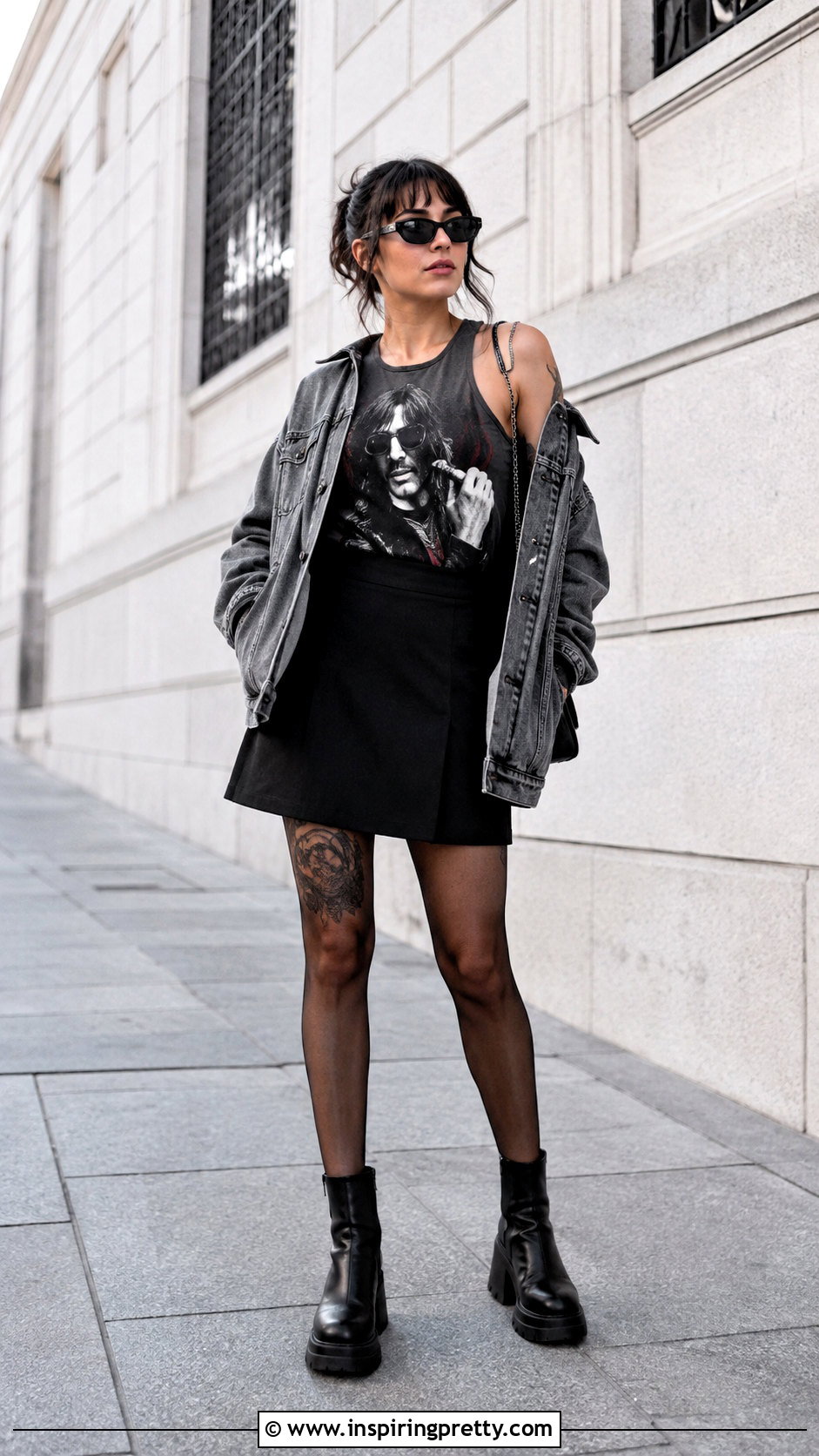 Johnny Silverhand Tank Top With Mini Skirt - 25 Johnny Silverhand Tank Top outfit ideas
