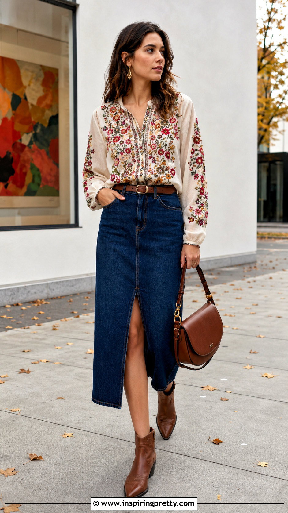 Johnny Was Embroidered Top With Denim Midi Skirt - 20 johnny was embroidered top outfit ideas
