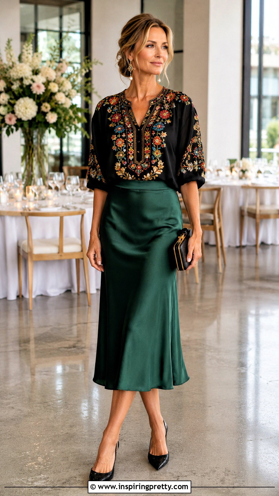 Johnny Was Embroidered Top With Satin Midi Skirt - 20 johnny was embroidered top outfit ideas