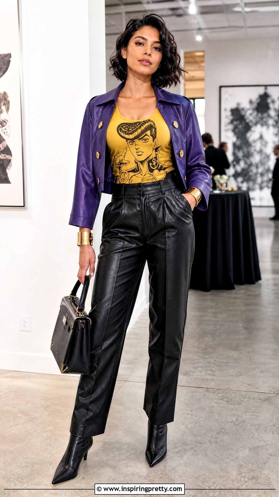 Josuke Tank Top With Black Leather Pants - 25 Josuke Tank Top outfit ideas
