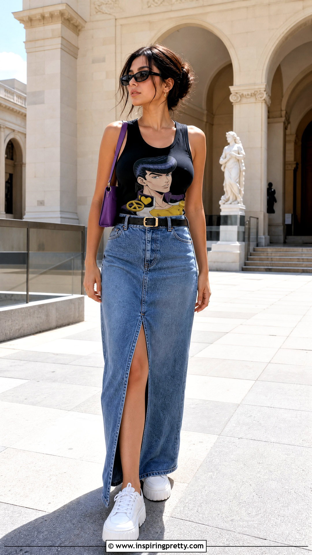 Josuke Tank Top With Denim Maxi Skirt - 25 Josuke Tank Top outfit ideas