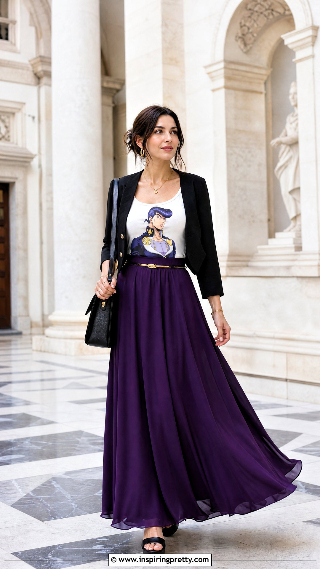 Josuke Tank Top With Purple Maxi Skirt - 25 Josuke Tank Top outfit ideas