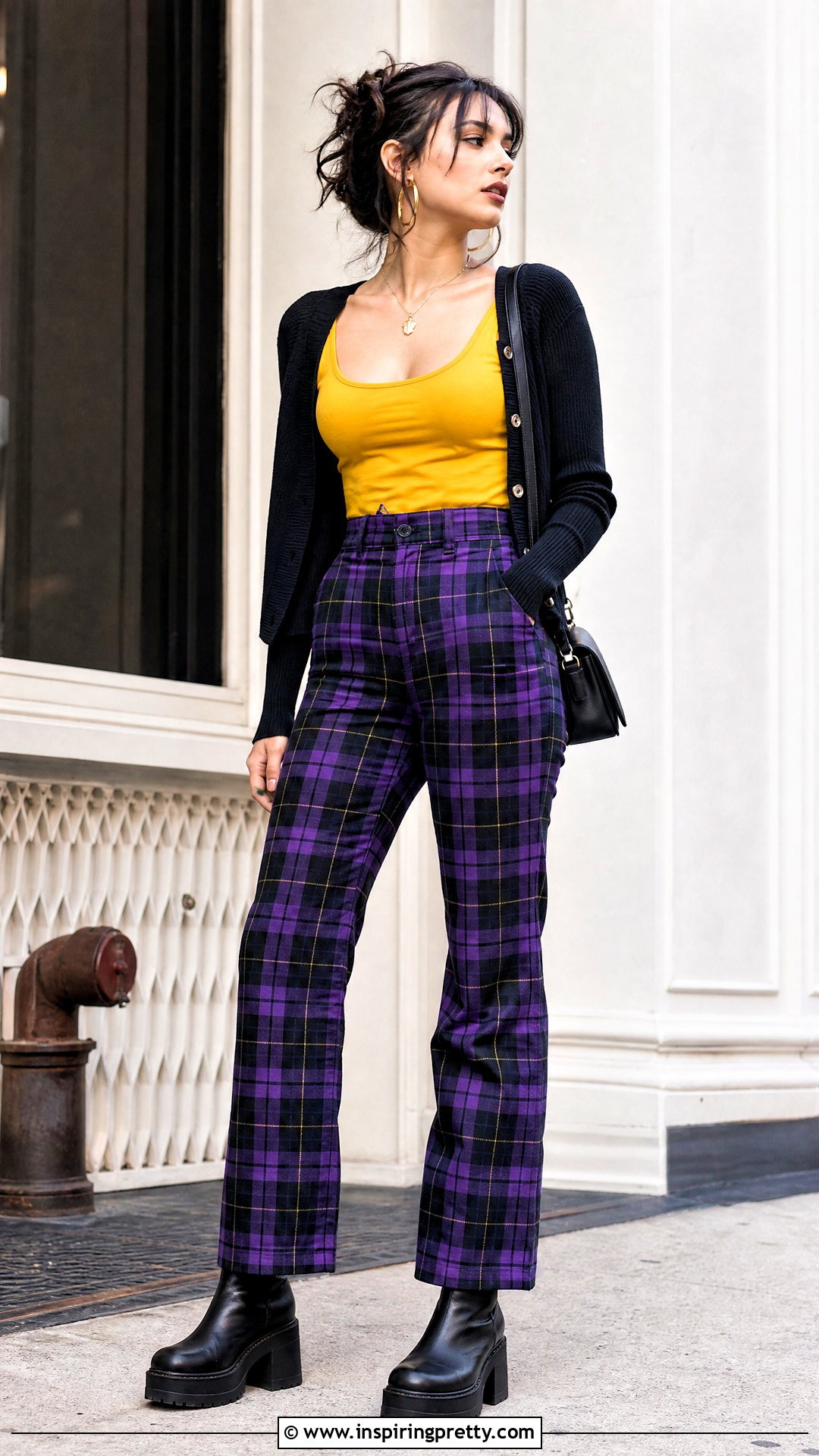 Josuke Tank Top With Purple Plaid Pants - 25 Josuke Tank Top outfit ideas