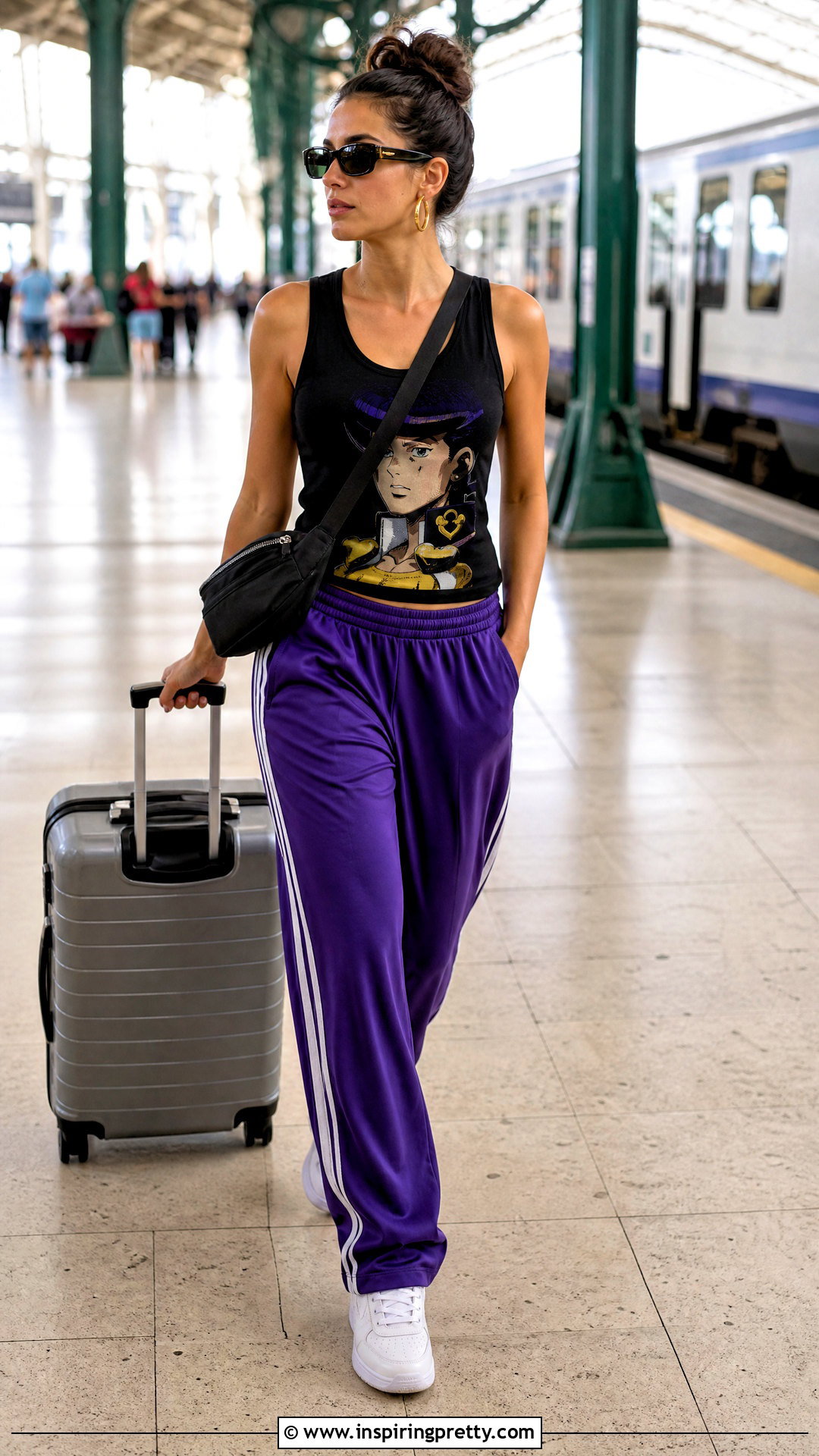 Josuke Tank Top With Purple Track Pants - 25 Josuke Tank Top outfit ideas