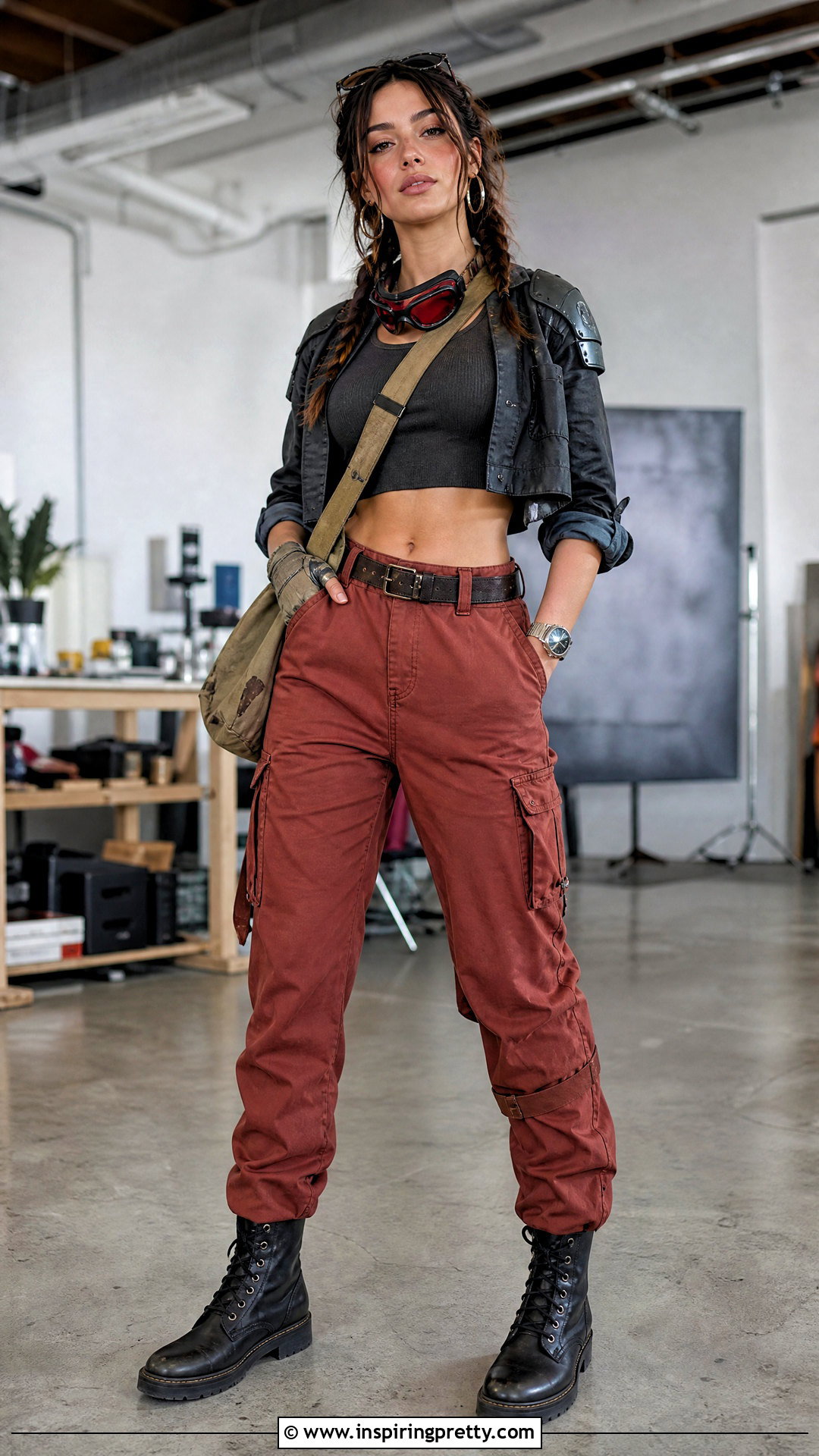 Jules Fortnite Crop Top Outfit With Workwear Pants - 20 Fortnite Crop Top outfit ideas