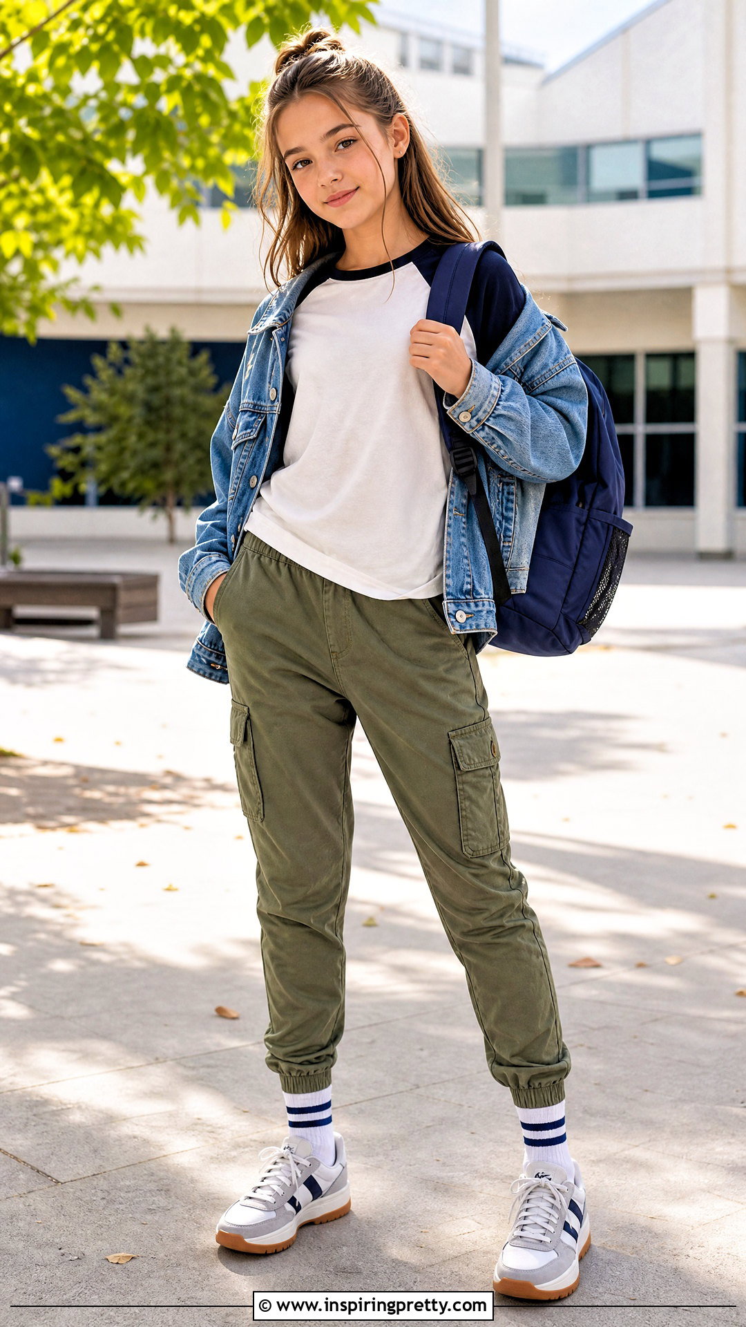 Justice Baseball Tee With Cargo Joggers - 20 justice girls tops outfit ideas
