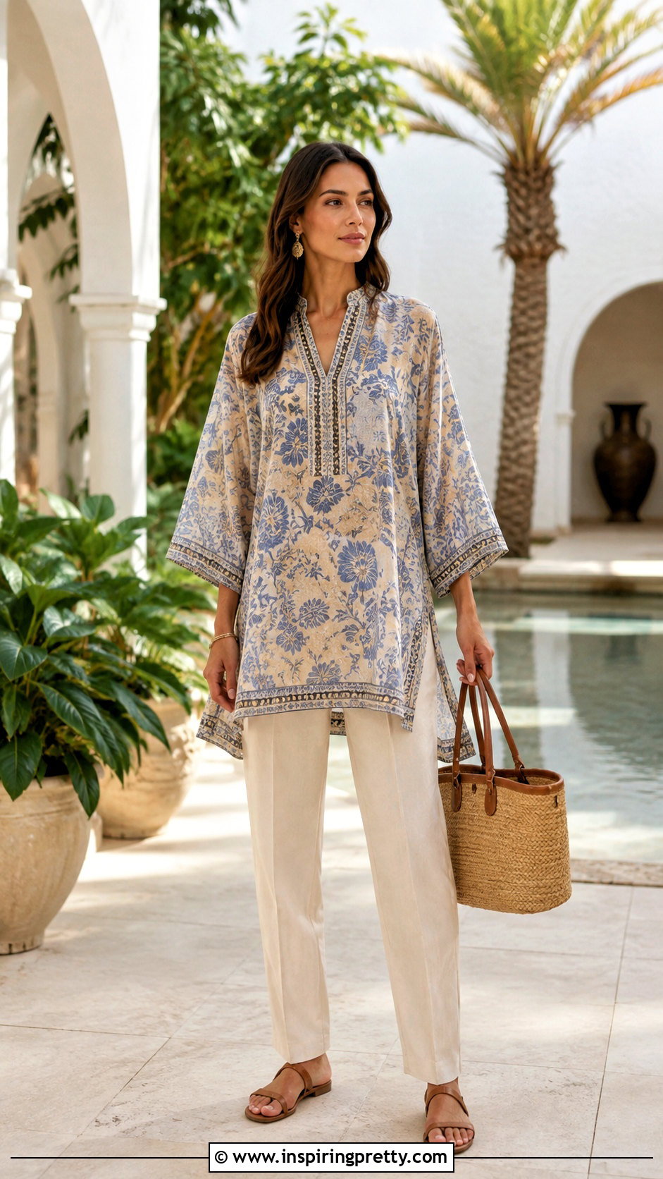 Kaftan Top With Straight Leg Pants - 50 different tops style names