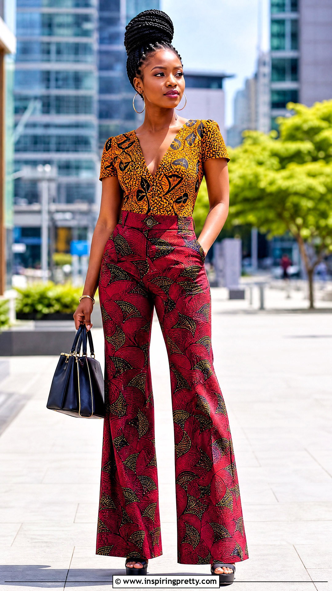 Kampala Flared Trouser And Fitted Blouse - 50 kampala trouser and top for ladies