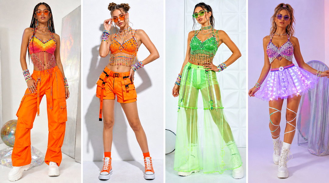 50 Kandi Top Outfit Ideas for Bold, Colorful Festival Looks