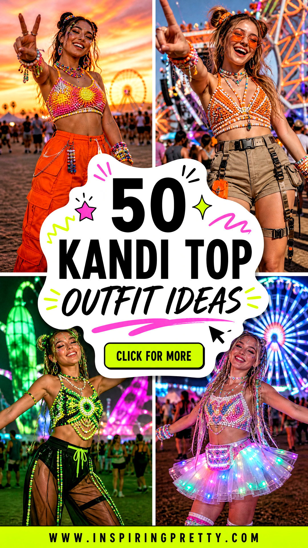 50 Kandi Top Outfit Ideas for Bold Colorful Festival Looks - 50 Kandi Top Outfit Ideas for Bold, Colorful Festival Looks