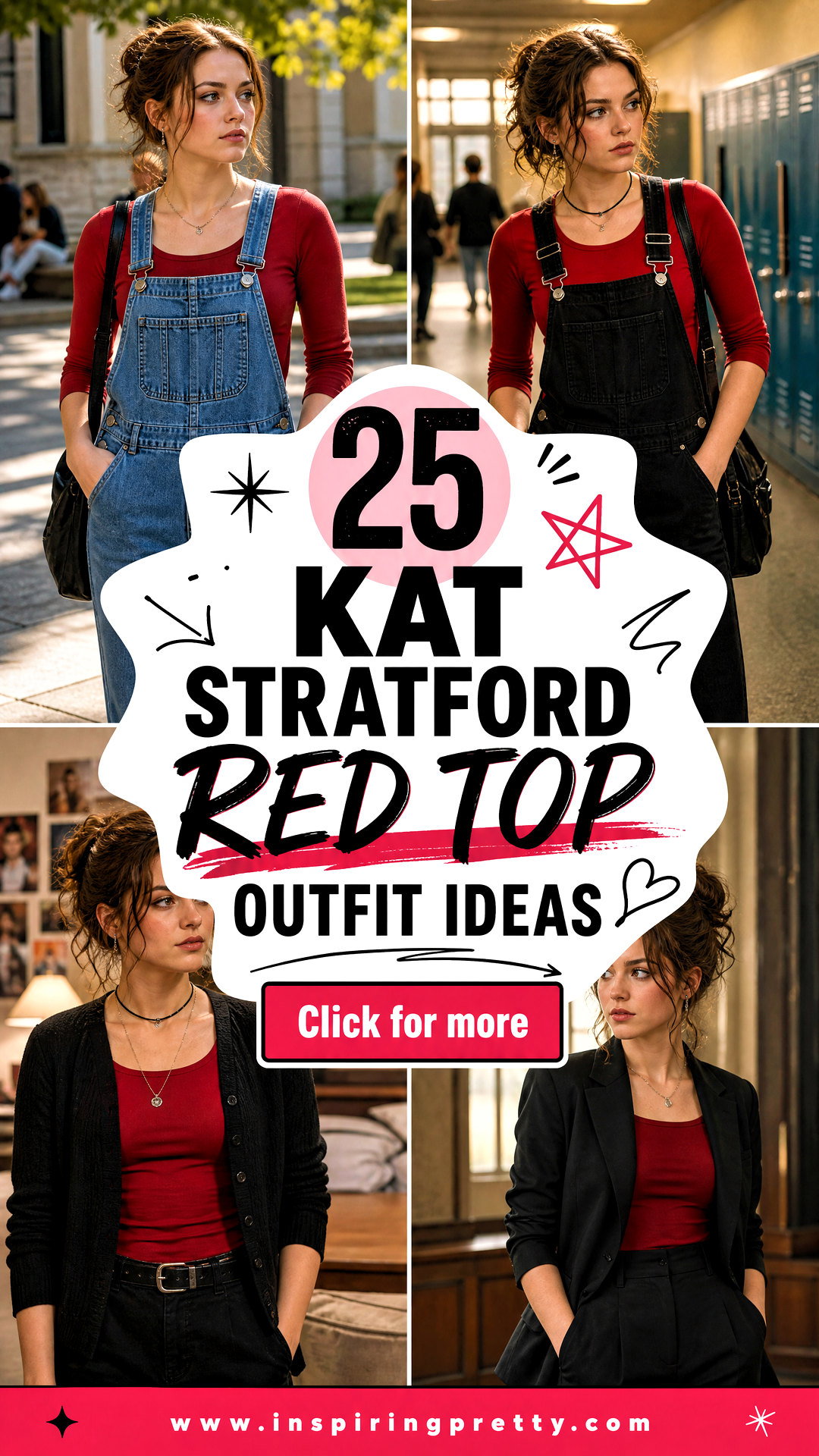 25 Kat Stratford Red Top Outfit Ideas for 90s Movie Fans - 25 Kat Stratford Red Top Outfit Ideas for ’90s Movie Fans