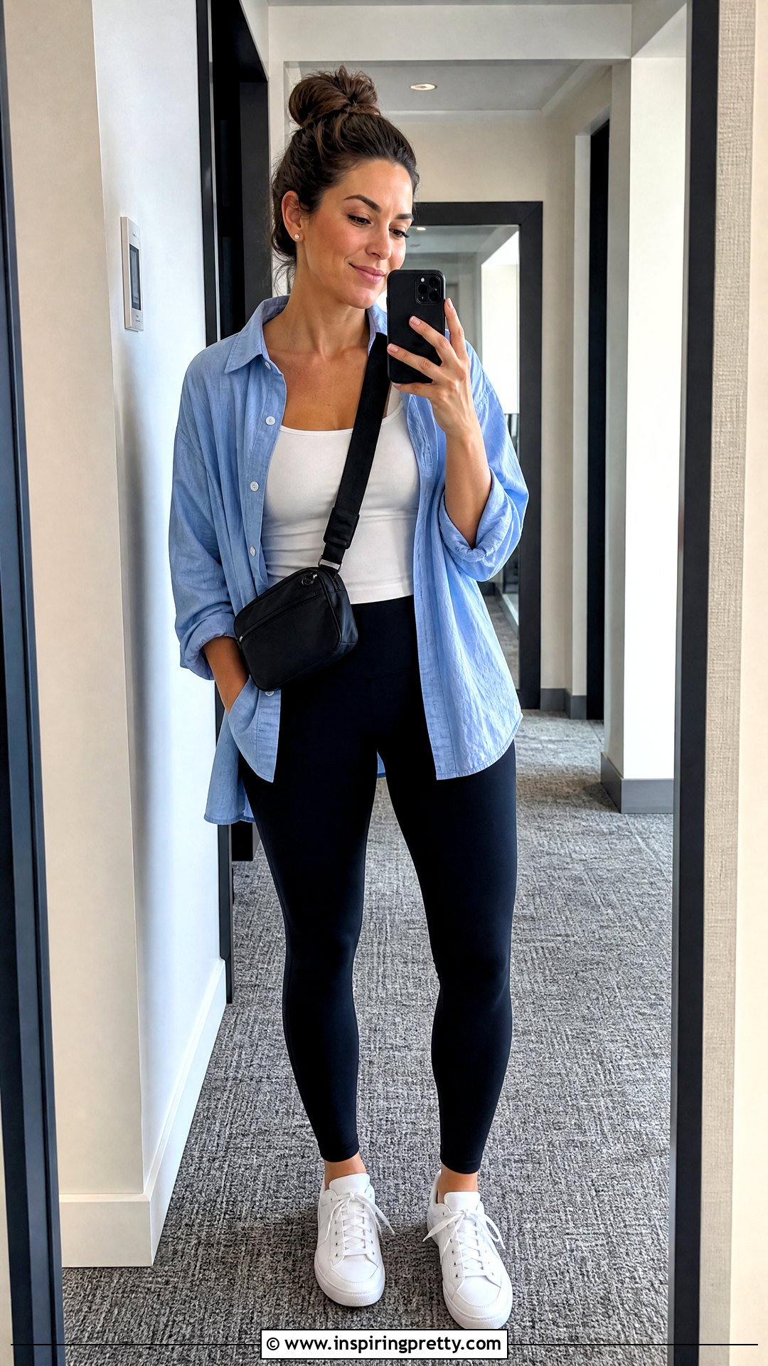 Katalina Top With Black Leggings - 20 beach lunch lounge katalina top outfit ideas