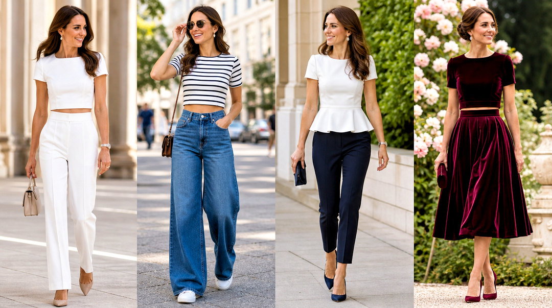 20 Kate Middleton Crop Top Outfit Ideas for Regal Summer Style