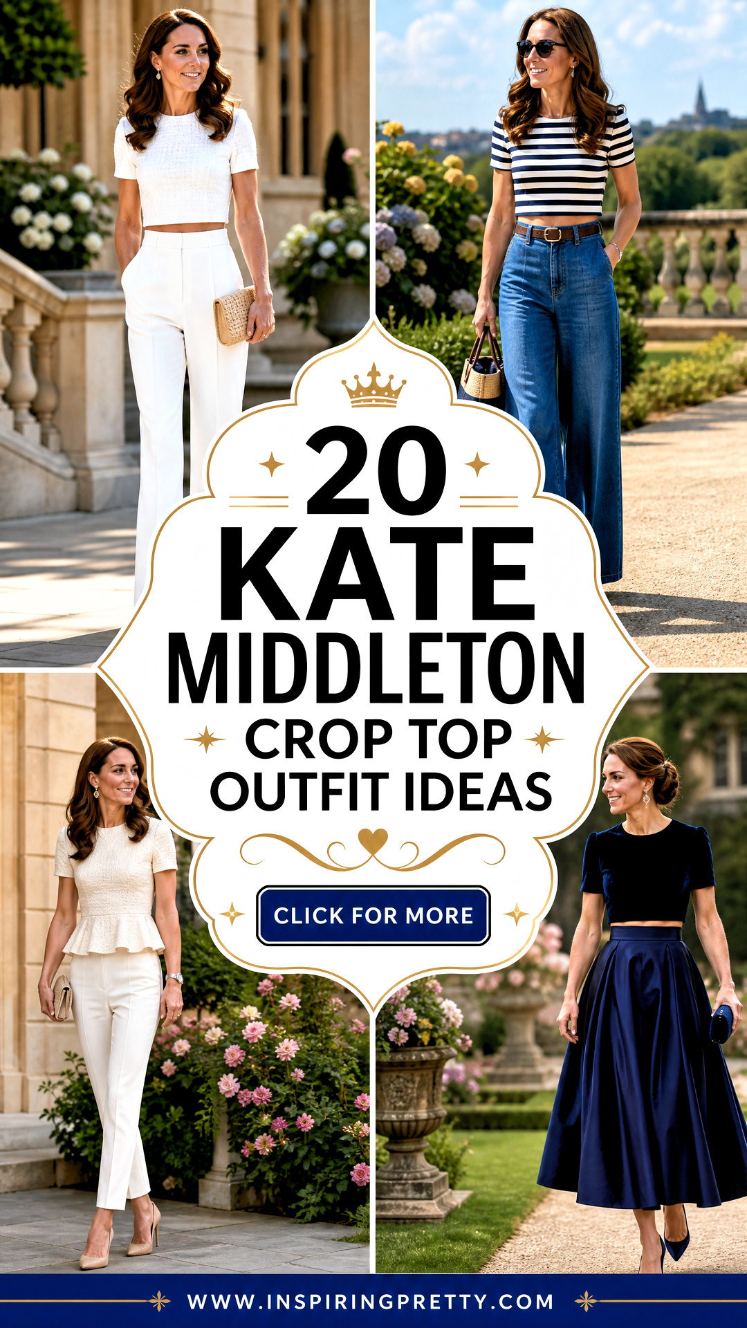 20 Kate Middleton Crop Top Outfit Ideas for Regal Summer Style - 20 Kate Middleton Crop Top Outfit Ideas for Regal Summer Style