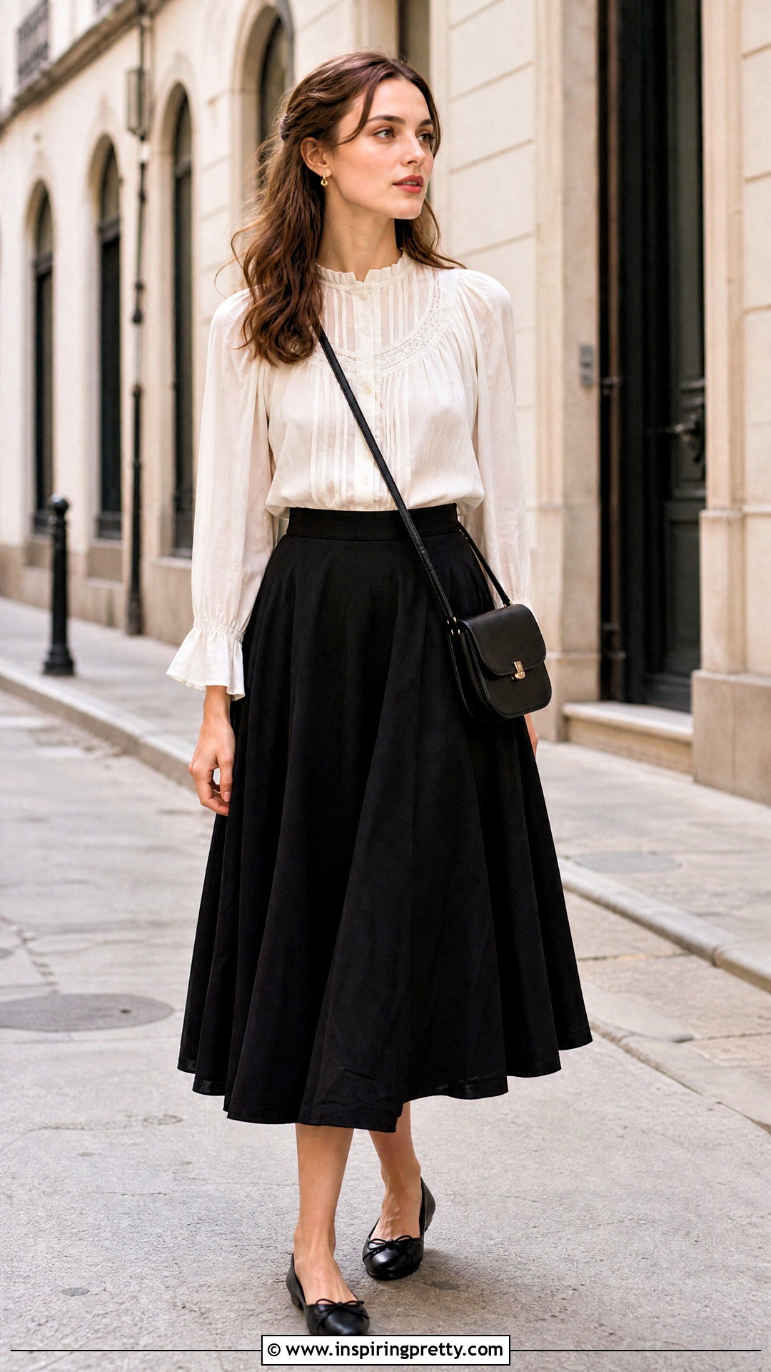 Keira Knightley White Blouse With Black Midi Skirt - 20 keira knightley white top outfit ideas