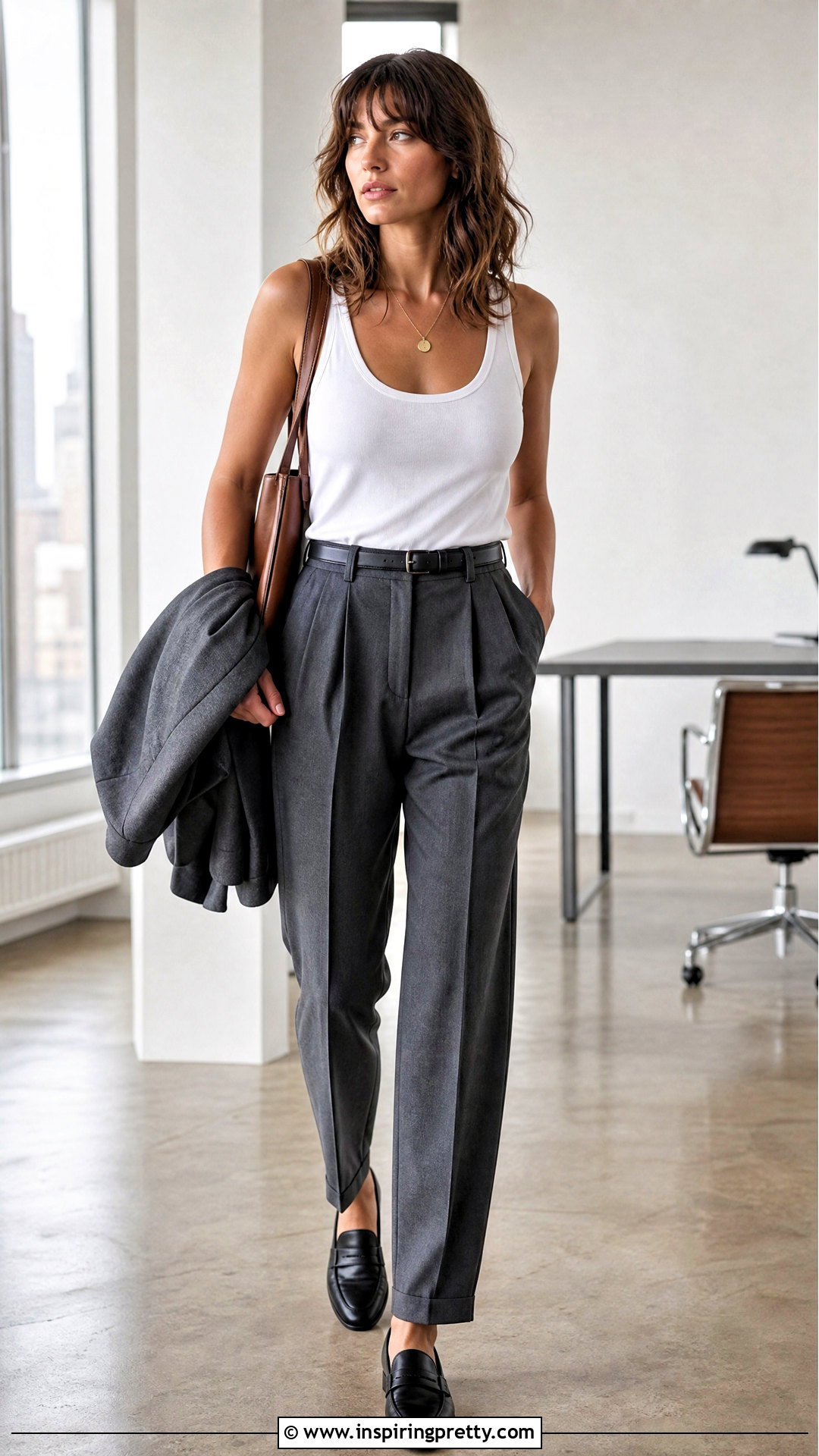 Keira Knightley White Tank Top With Pleated Trousers - 20 keira knightley white top outfit ideas