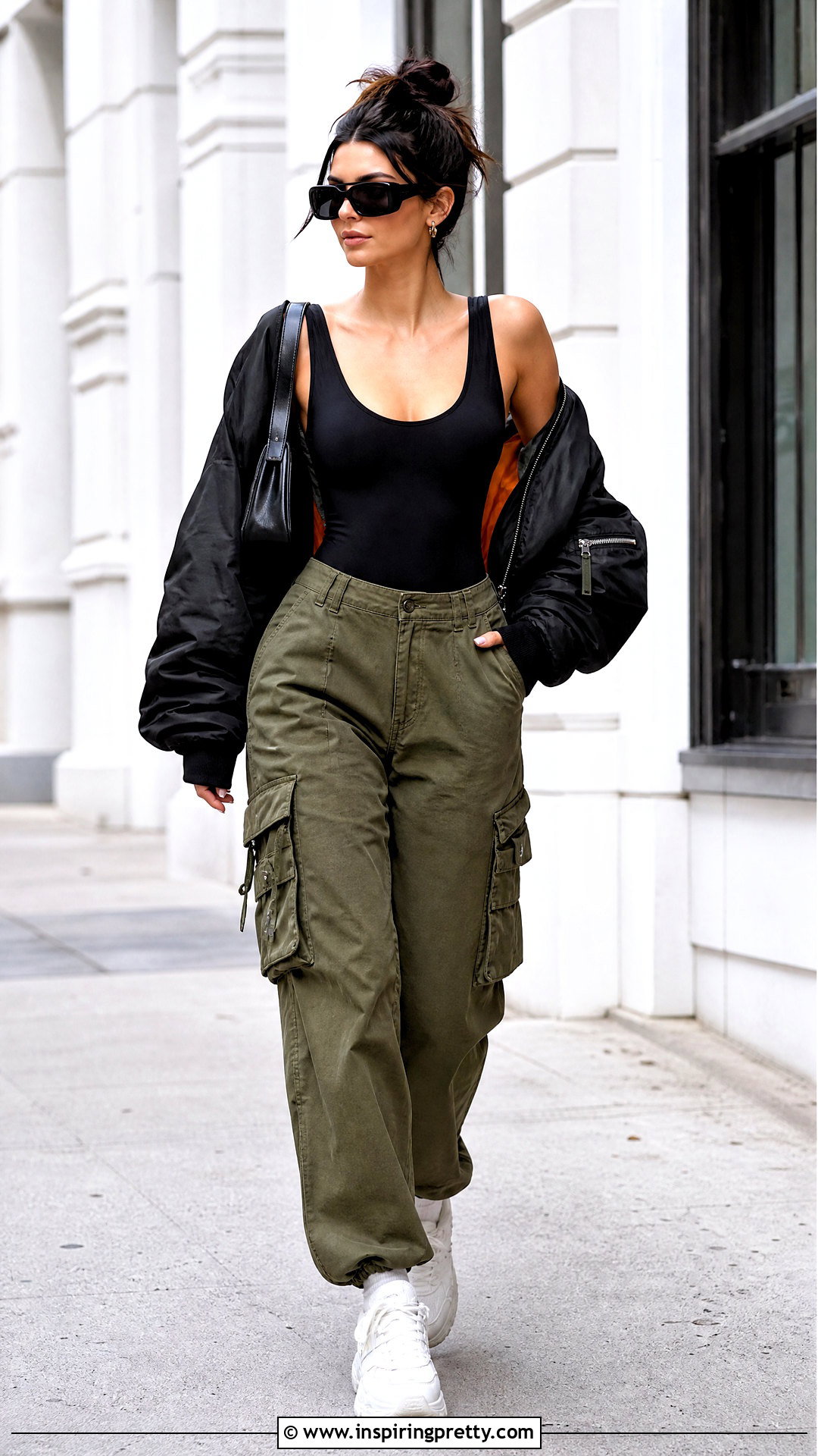 Kendall And Kylie Bodysuit With Cargo Pants - 20 kendall and kylie top outfit ideas